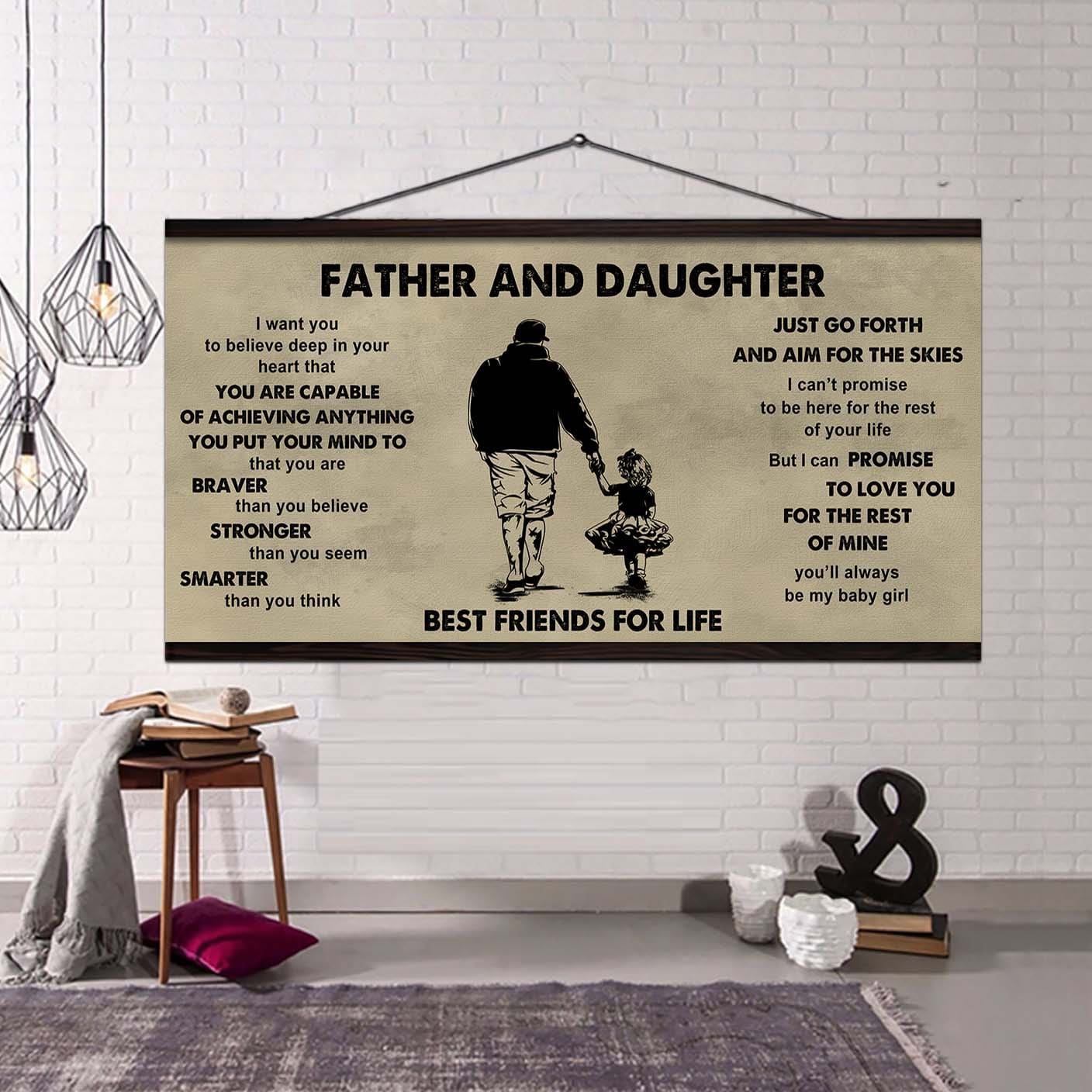 Family Father And Daughter Best Friends For Life - That You Are Braver Than You Believe Poster Canvas Gift For Daughter From Father