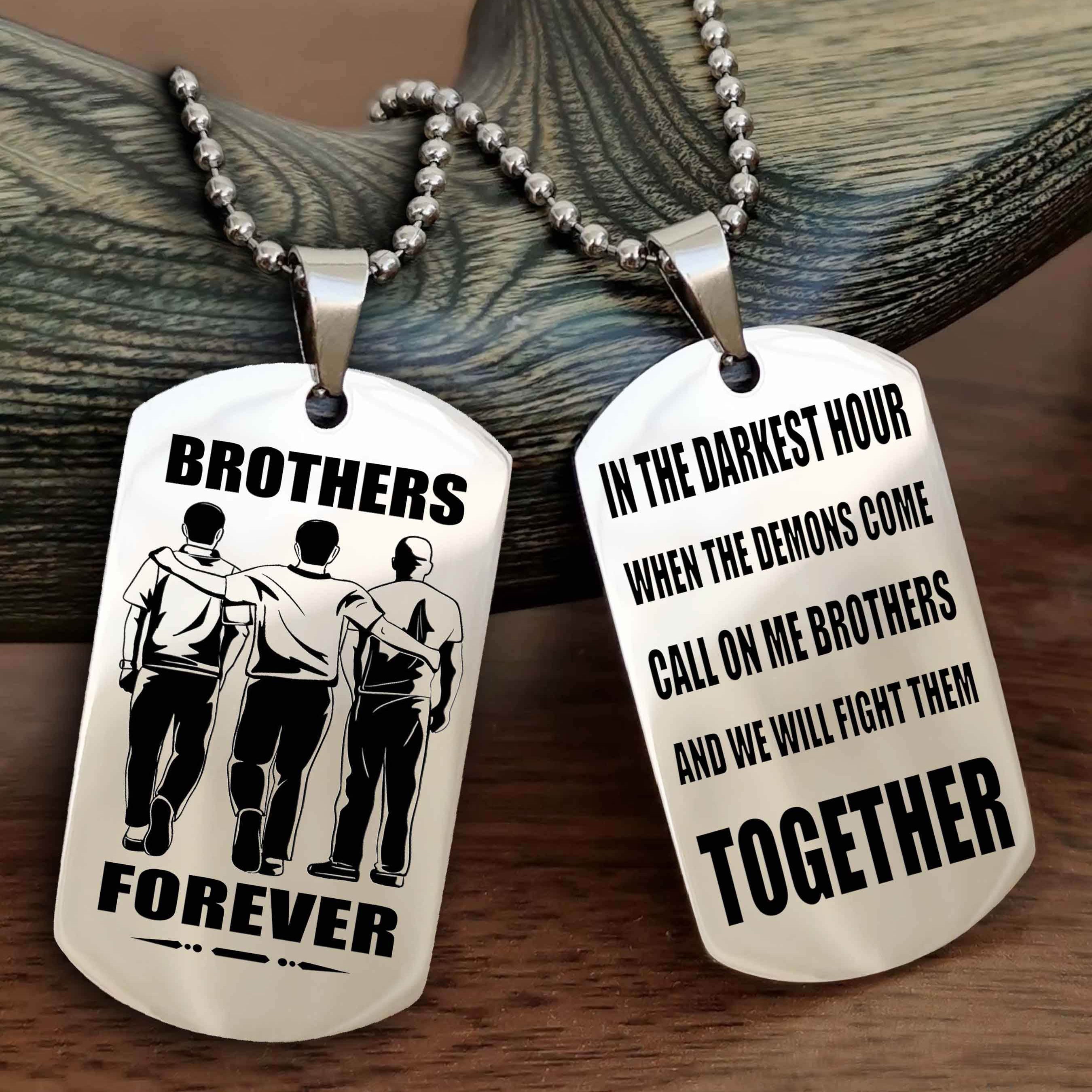 DRB Personalized Double Sided Dog Tag For My Brother - Call On Me Brother And We Will Fight Them Together Gift For Your Friend