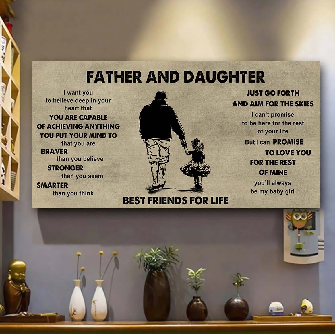 Family Father And Daughter Best Friends For Life - That You Are Braver Than You Believe Poster Canvas Gift For Daughter From Father