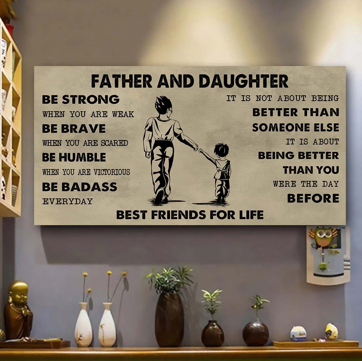 Vikings Father And Son Best Friends For Life - Be Strong When You Are Weak Poster Canvas Gift For Son From Father-Photo Upload