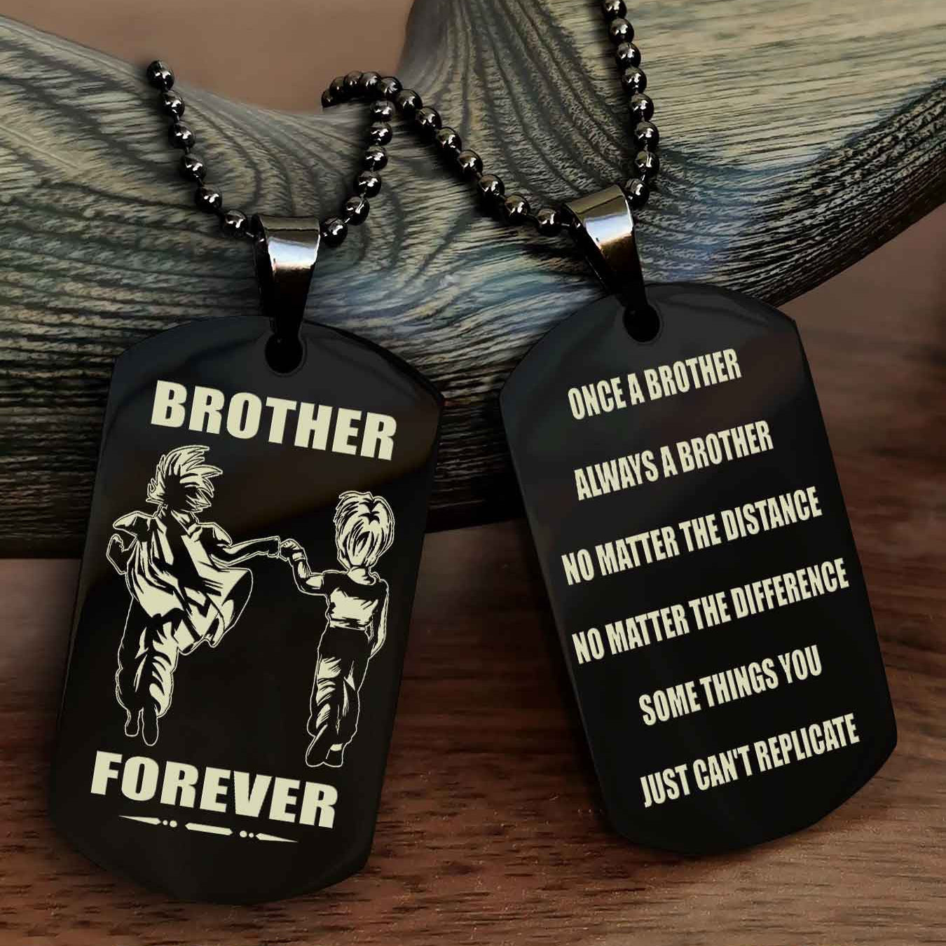 Viking Customizable engraved dog tag double sided gift from brother - Brother Forever Once A Brother Always A Brother