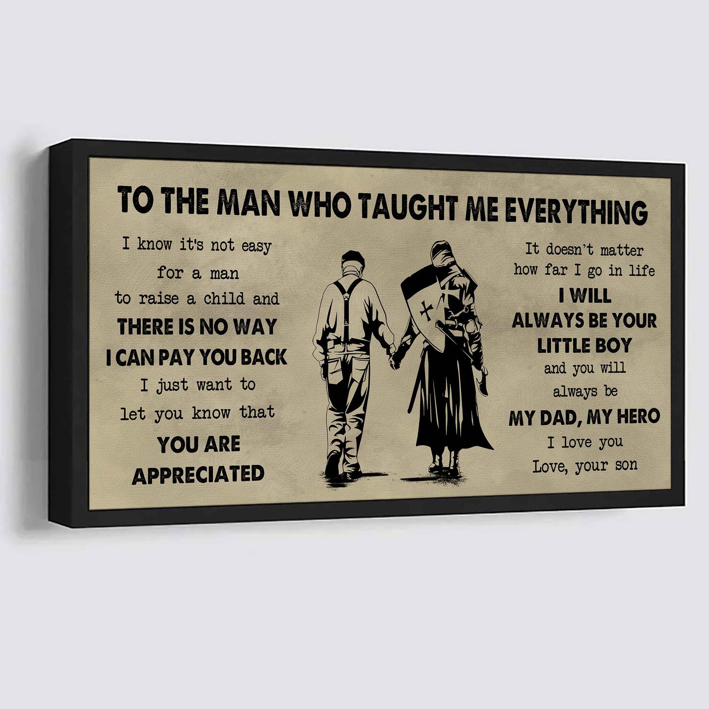 DRB Poster Horizontal Canvas To My DRB Dad I Know It's Not Easy To Raise A Child I Will Always Be Your Little Boy Gift From Son To Dad