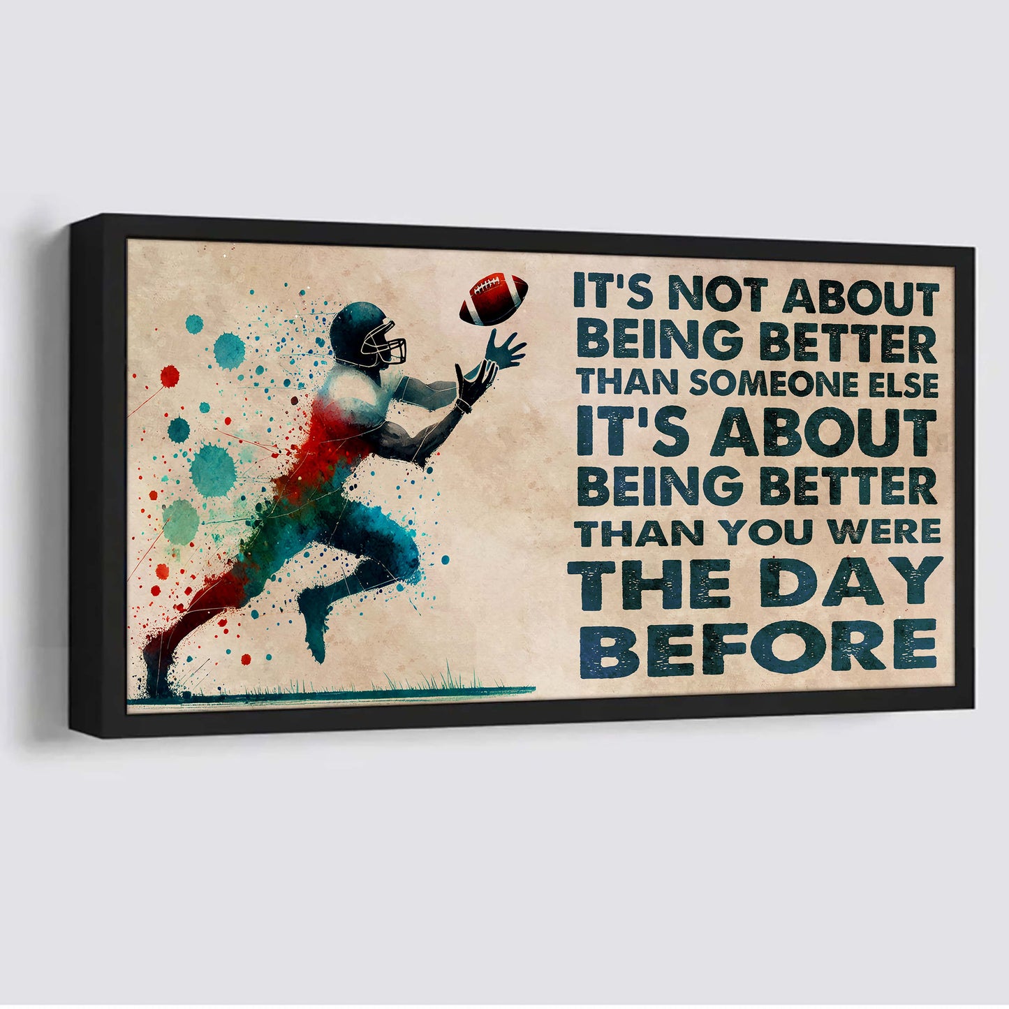 Ver 3 Water Color Basketball Poster Canvas It Is Not About Being Better Than Someone Else