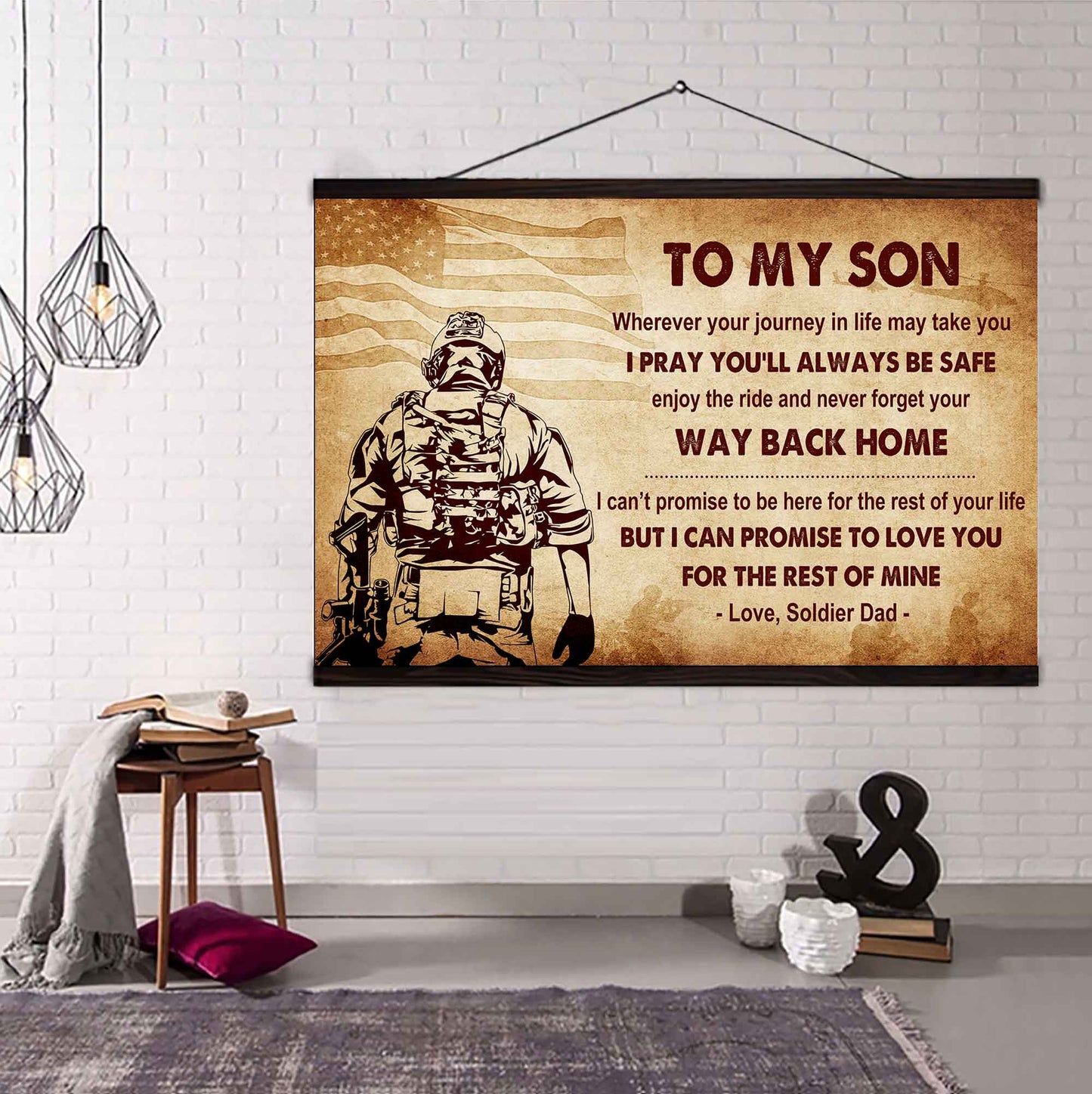 New Version Warrior Poster Canvas Your Way Back Home From Dad To Son Gift For Your Son