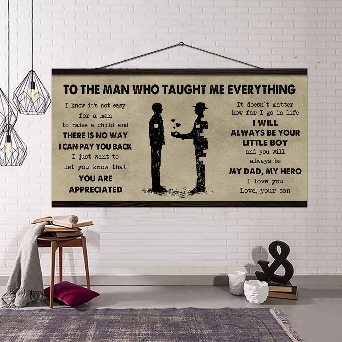 DRB Poster Horizontal Canvas To My DRB Dad I Know It's Not Easy To Raise A Child I Will Always Be Your Little Boy Gift From Son To Dad