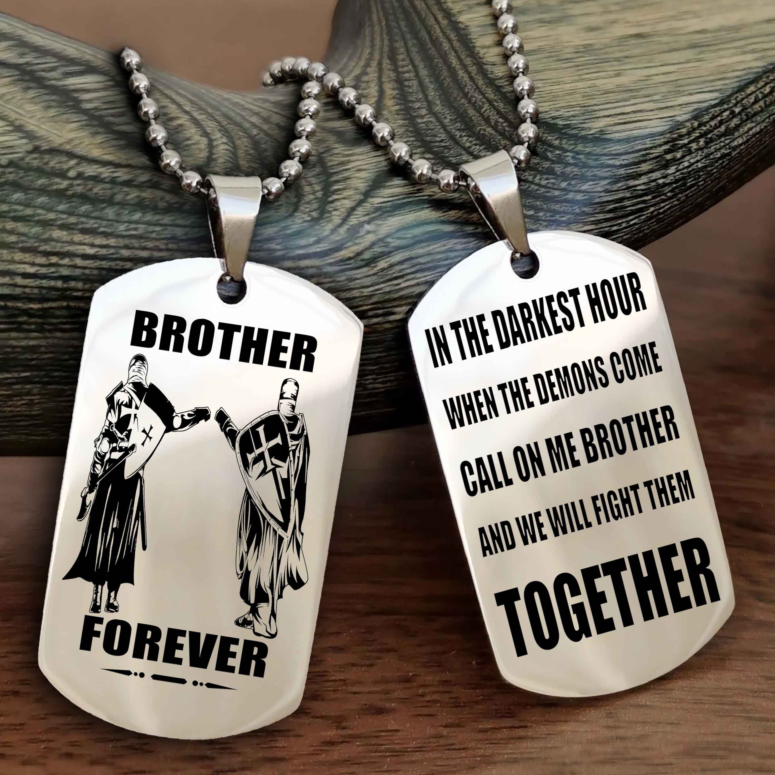 Viking 3 Brother Personalized Double Sided Dog Tag For My Brother - Call On Me Brother And We Will Fight Them Together Gift For Your Friend