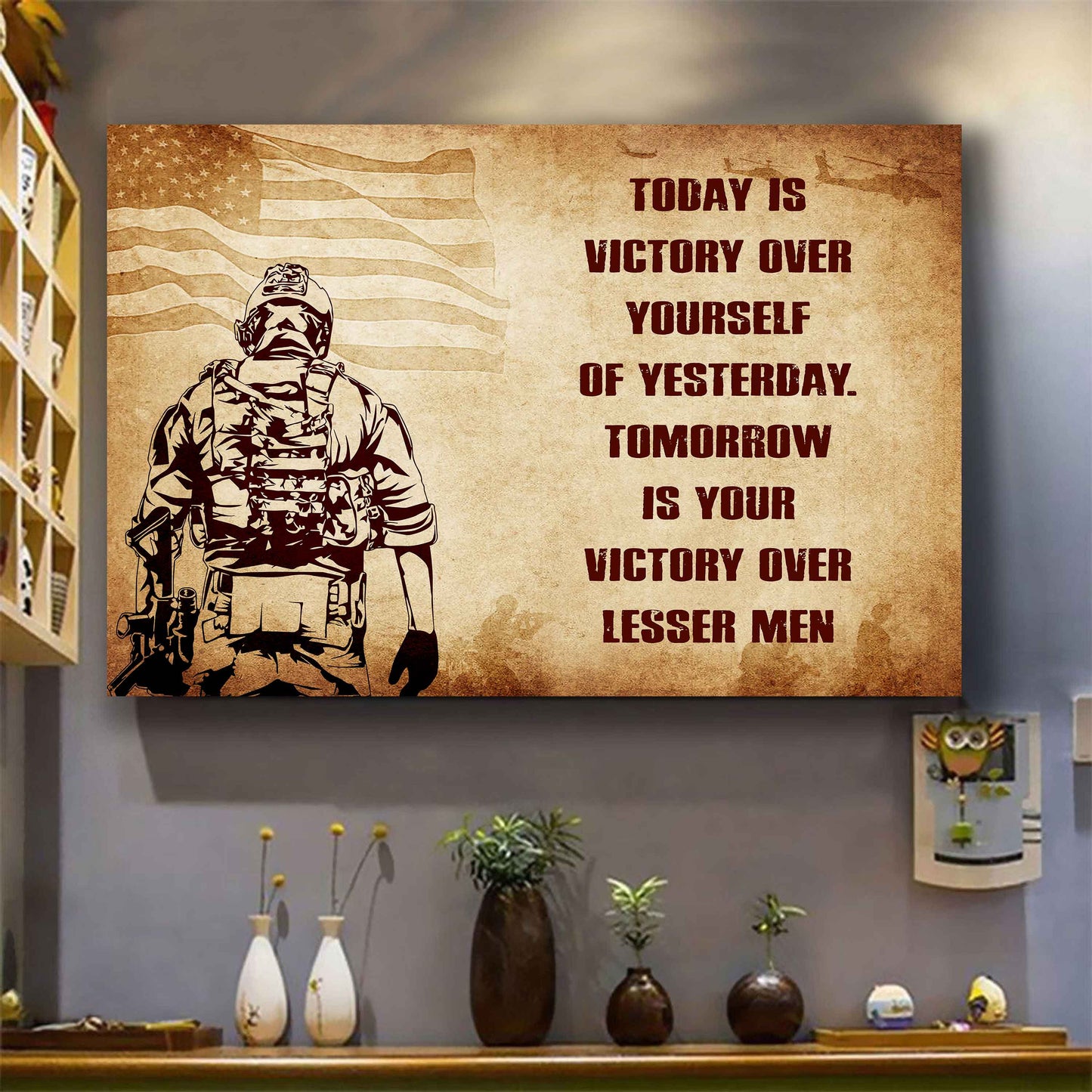 DRB Poster Canvas Today Is Victory Over Yourself Of Yesterday Best Gift With Motivation Quotes