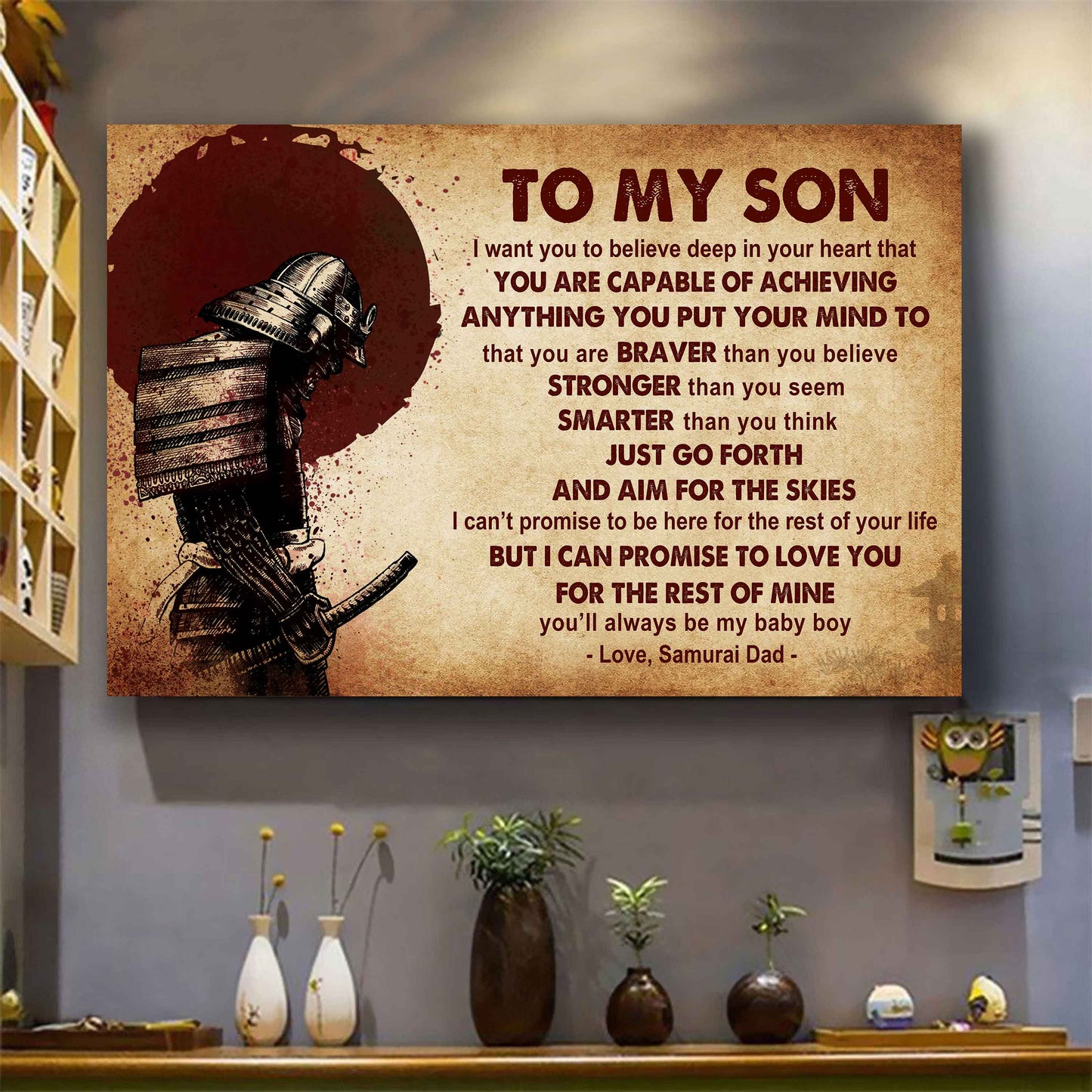 New Version Warrior Poster Canvas Just Go Forth And Aim For The Skies From Dad To Son Gift For Your Son