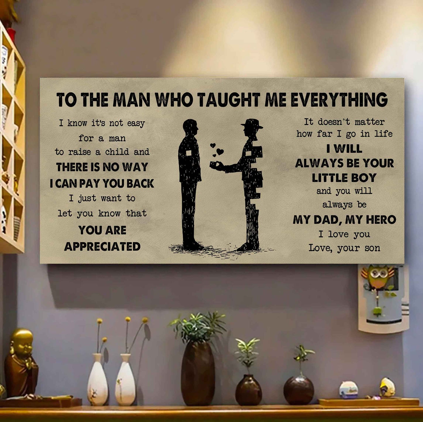 DRB To The Man Who Taught Me Everything - You Will Always Be My Hero Poster Canvas Gift For Father - Photo Upload