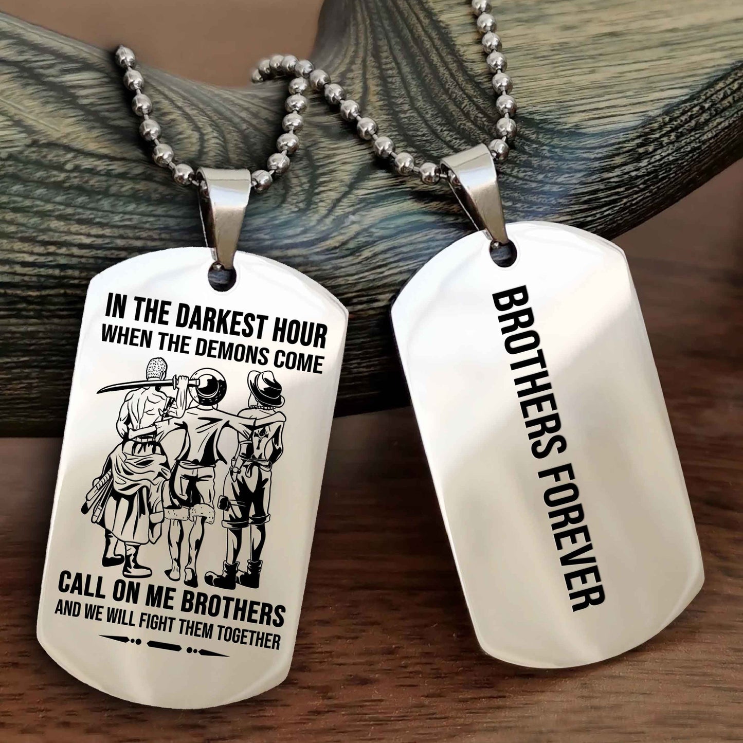 DRB Customizable engraved black dog tag double sided gift from brother, brother forevers NAG