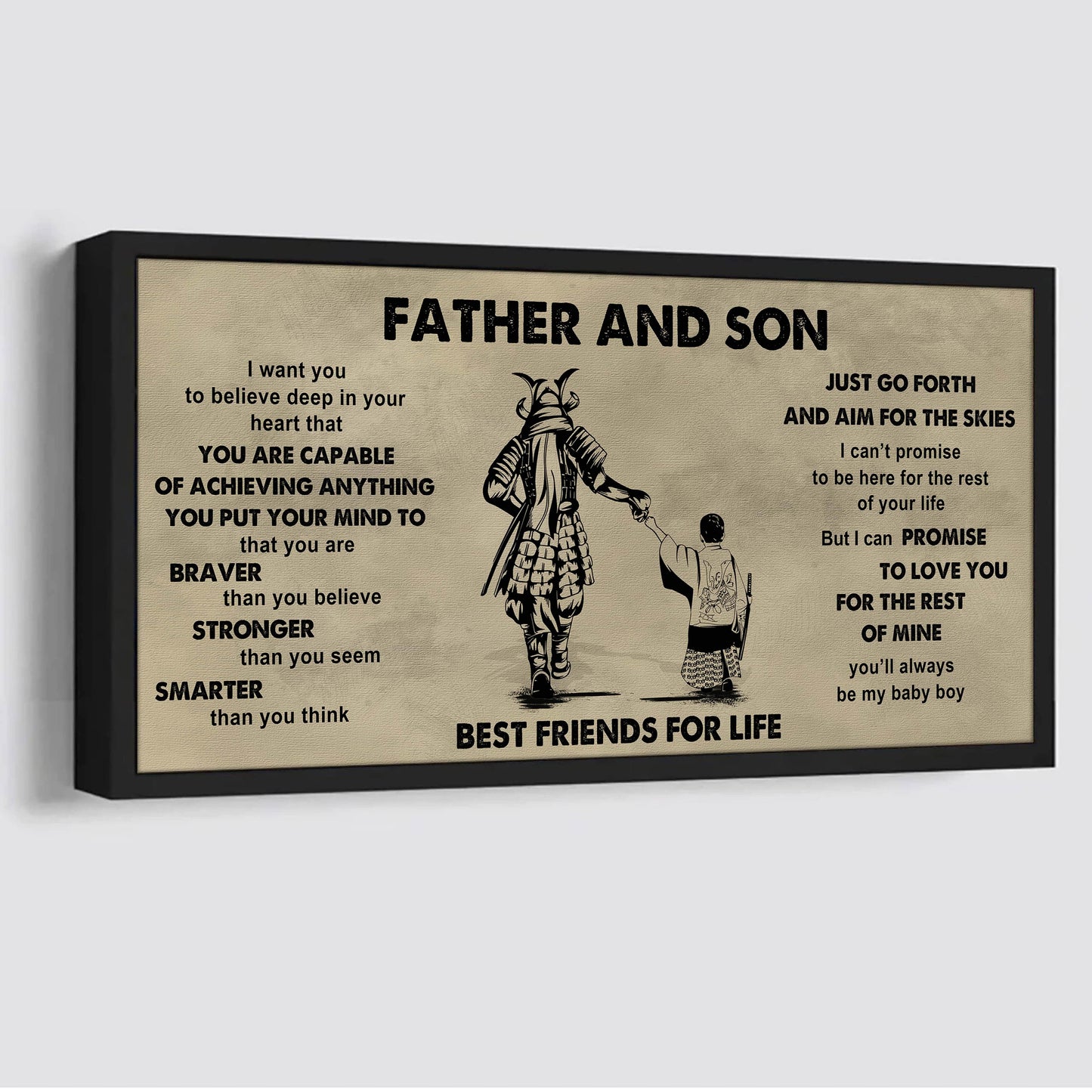 Family photo upload Father And Son Best Friends For Life - That You Are Braver Than You Believe Poster Canvas Gift For Son From Father