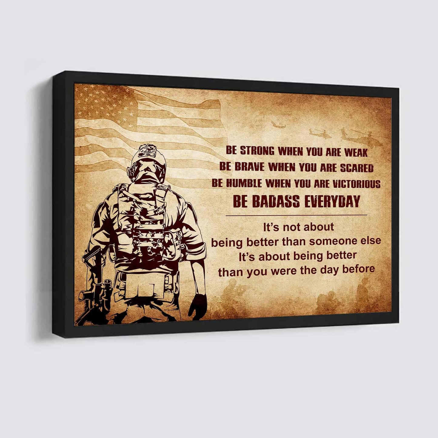 New Version Warrior Poster Canvas Be Strong When You Are Weak Be Badass Everyday-Motivational Quotes