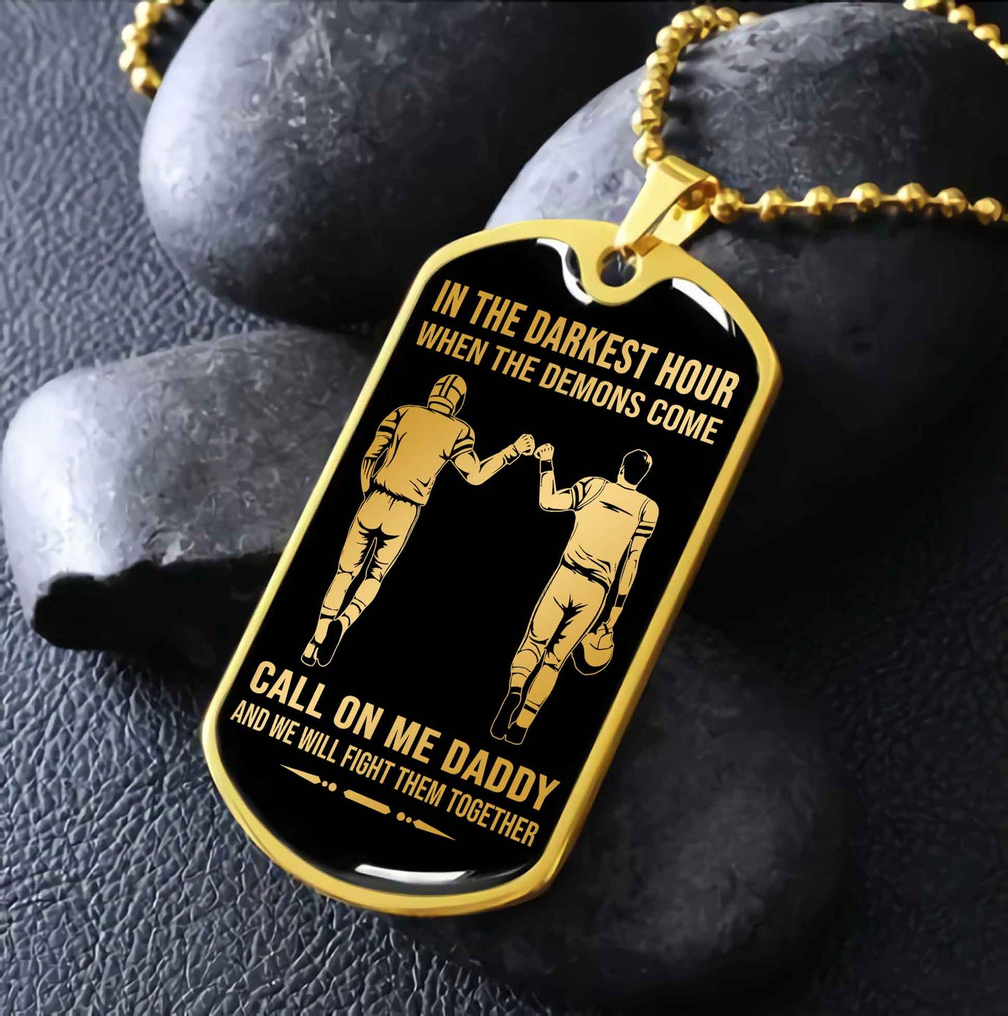 DRB PC Military Chain Silver Plated 18K Gold Plated Call On Me Daddy Gift For Your Dad
