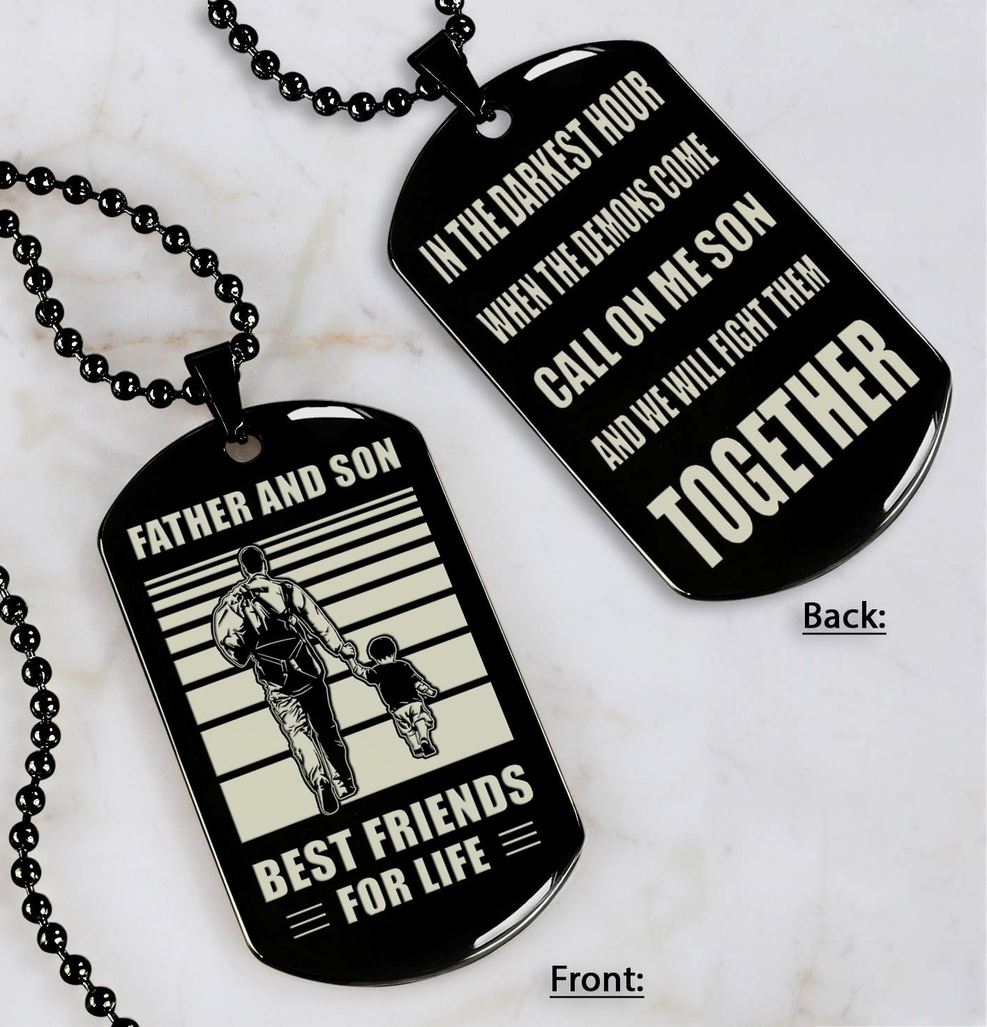 Viking Personalized Double Sided Dog Tag Call On Me Son And We Will Fight Them Together Gifts For Your Son From Dad