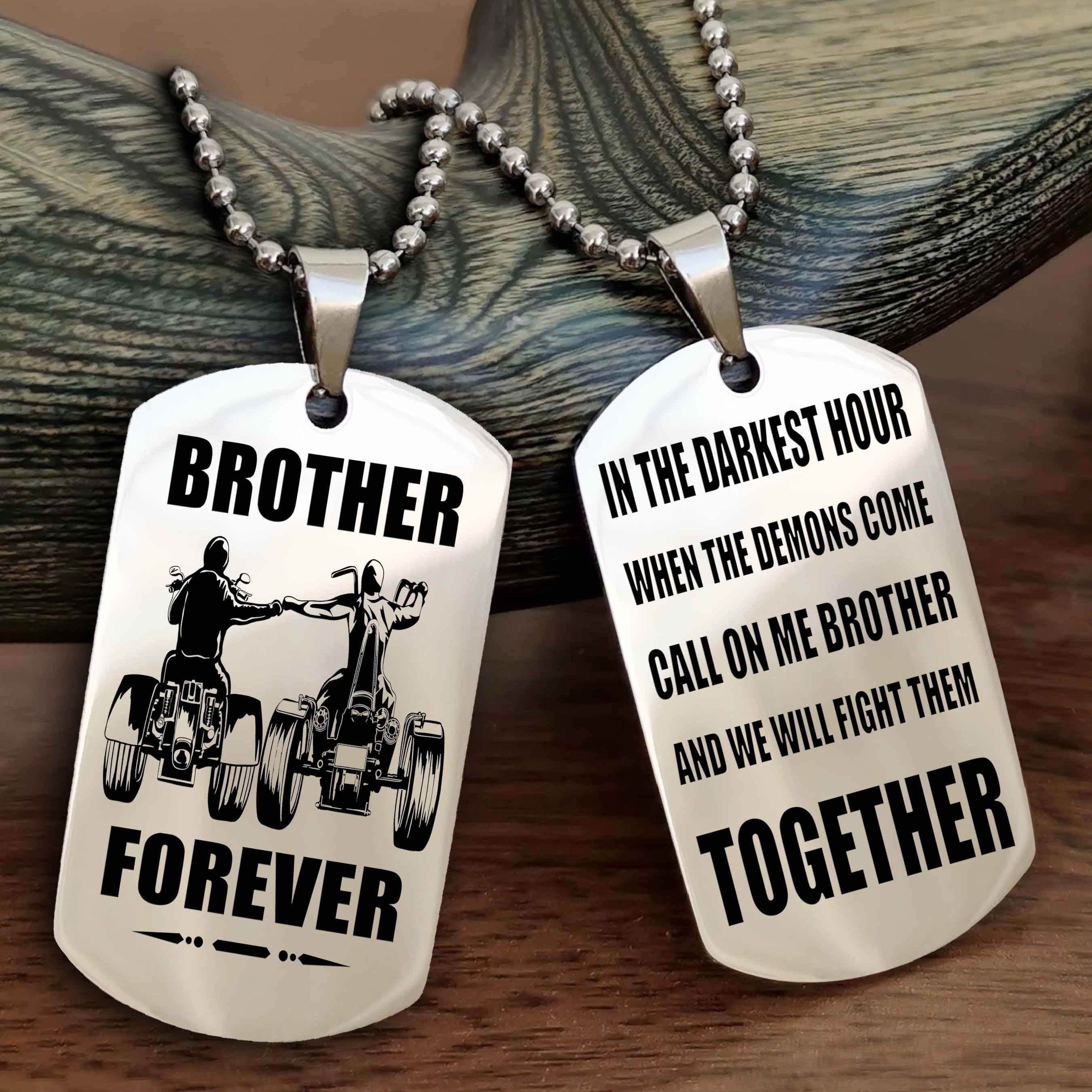 DRB Personalized Double Sided Dog Tag For My Brother - Call On Me Brother And We Will Fight Them Together Gift For Your Friend