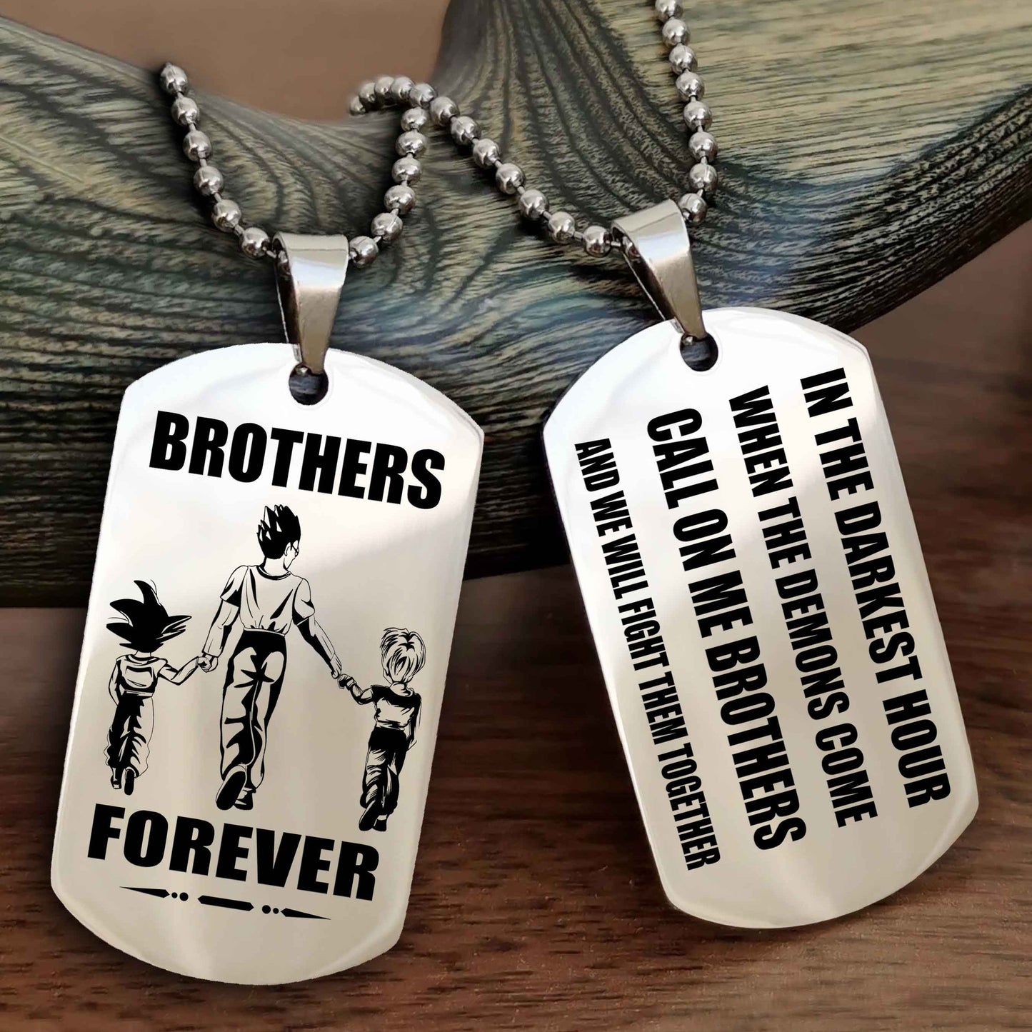 Viking Engraved Double Sided Dog Tag Call On Me Brother NAG Brothers Forever We Will Fight Them Together