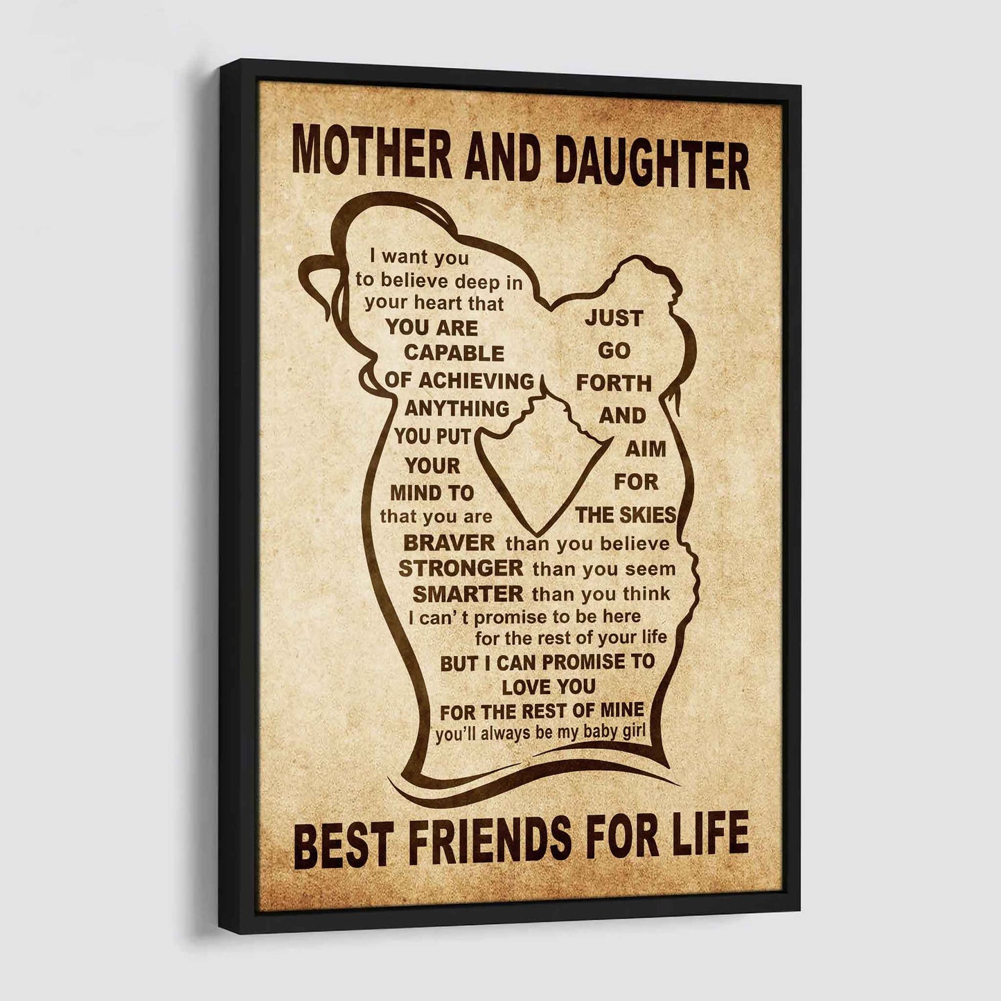 Personalized Family Poster Canvas Mother And Daughter Best Friend For Life Gift From Mom Gift For Your Daughter With Motivational Message