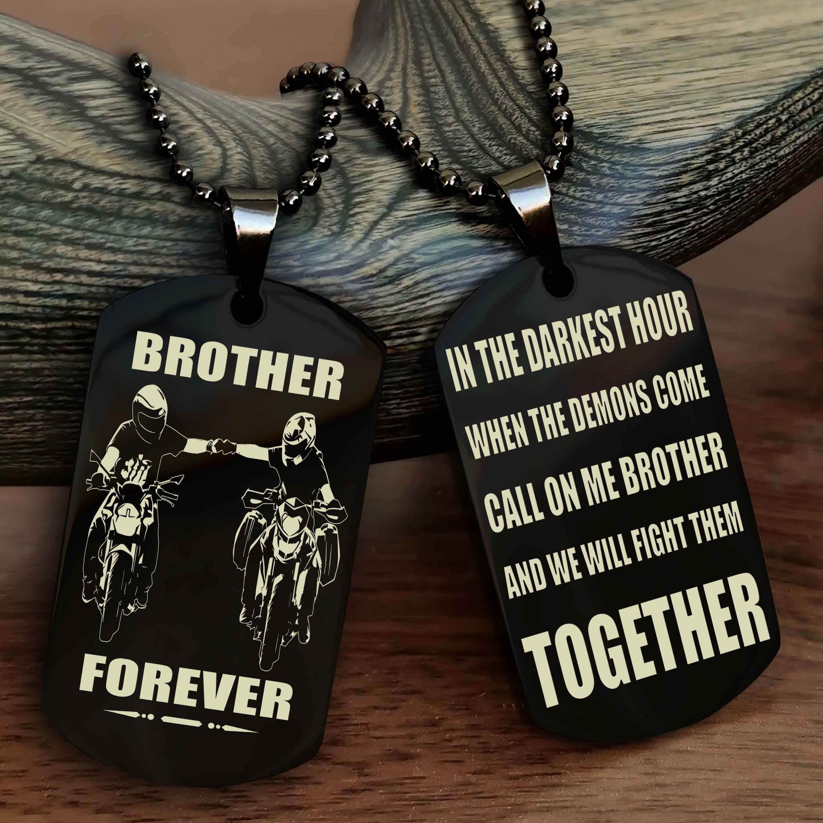 DRB Personalized Double Sided Dog Tag For My Brother - Call On Me Brother And We Will Fight Them Together Gift For Your Friend