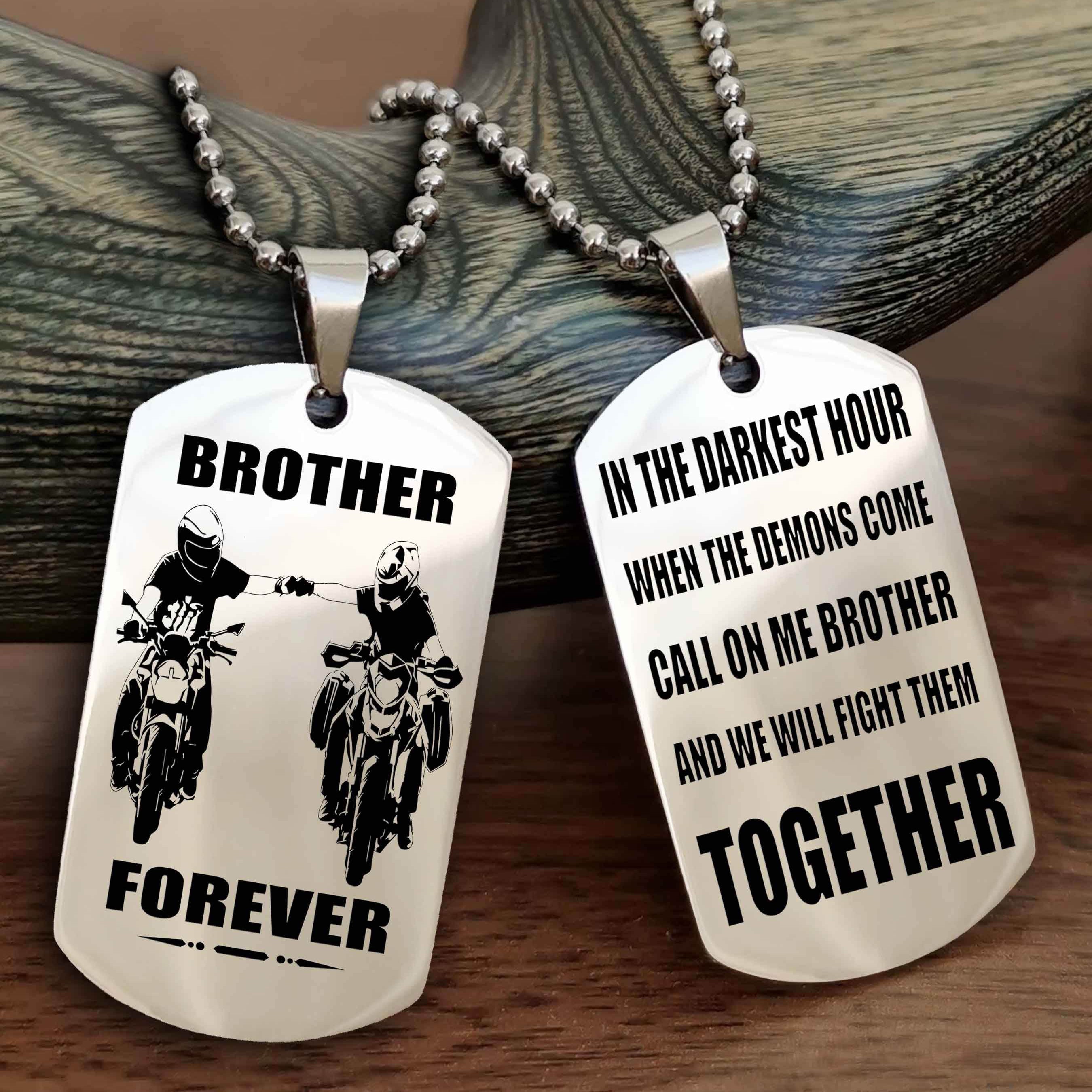 DRB Personalized Double Sided Dog Tag For My Brother - Call On Me Brother And We Will Fight Them Together Gift For Your Friend