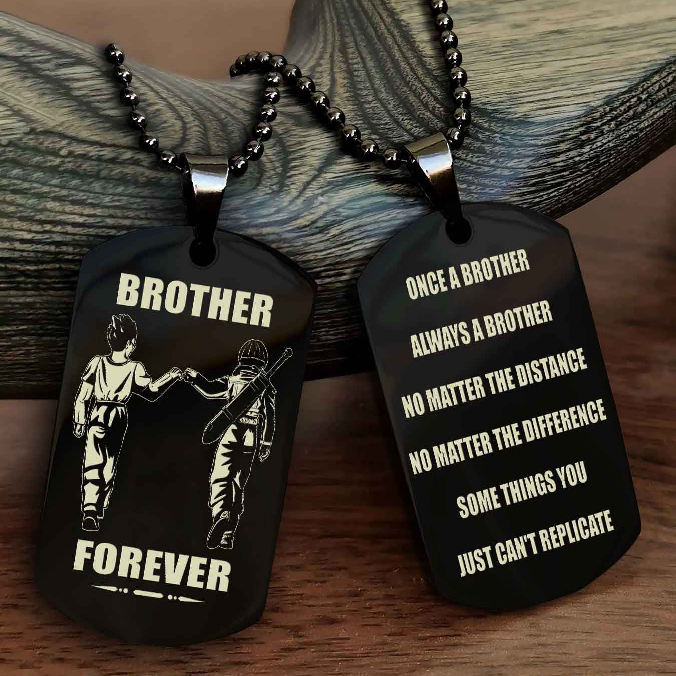 Viking Customizable engraved dog tag double sided gift from brother - Brother Forever Once A Brother Always A Brother