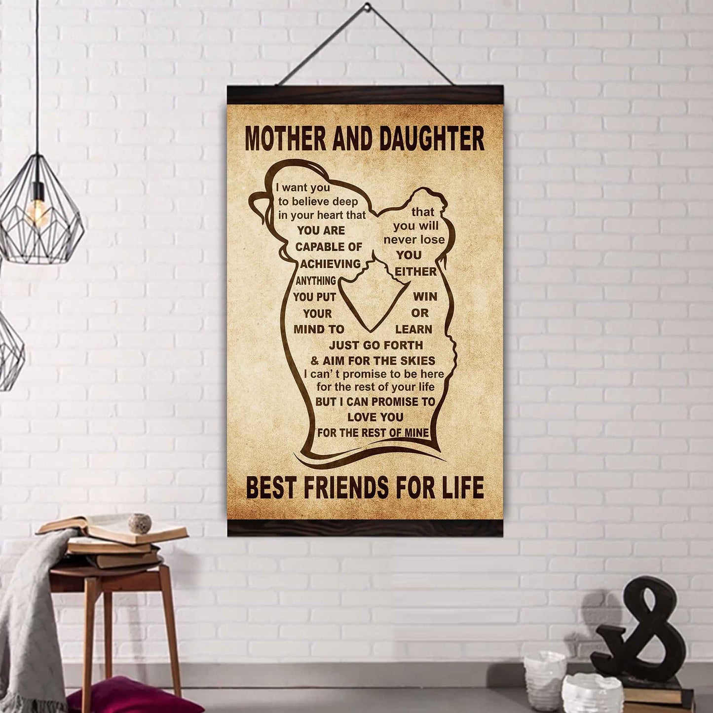 Personalized Family Poster Canvas Mother And Daughter Best Friend For Life Gift From Mom Gift For Your Daughter With Motivational Message