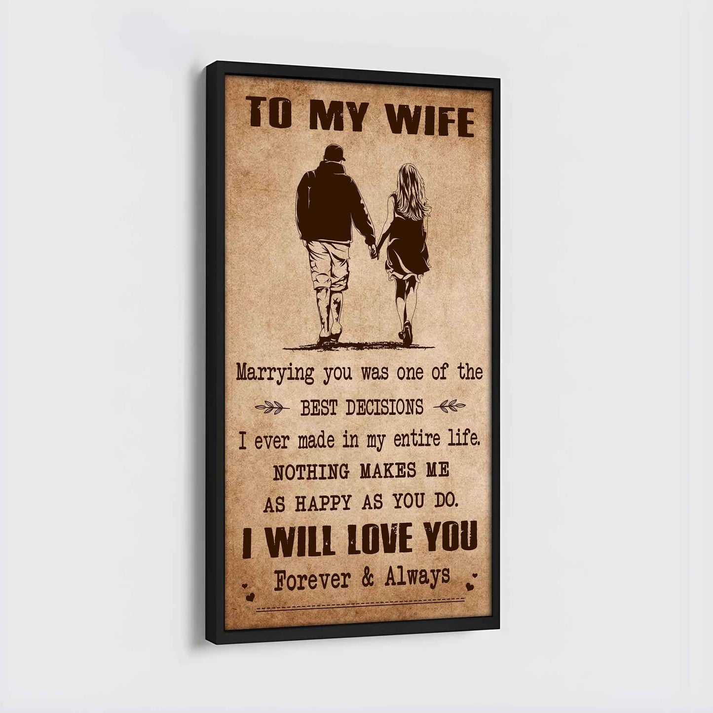 Family Poster Canvas To My Wife Marrying You Was One Of The Best Decisions - I Will Love You Forever And Always Gift For Your Wife