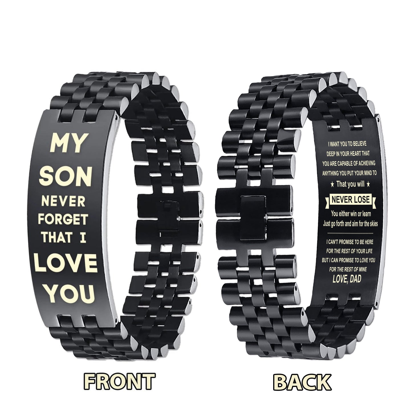 Family Bracelet Double Sided My Son Never Forget That I Love You Your Way Back Home