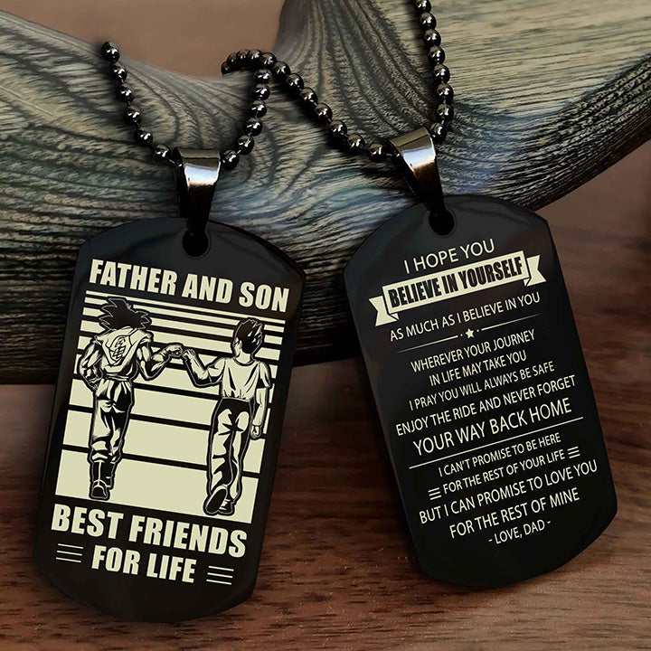 DRB Personalized Double Sided Dog Tag Silver To My Son I Love You - Enjoy The Ride And Never Forget Your Way Back Home From