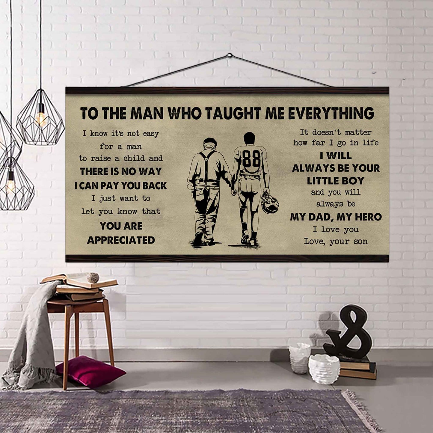 DRB Poster Horizontal Canvas To My DRB Dad I Know It's Not Easy To Raise A Child I Will Always Be Your Little Boy Gift From Son To Dad