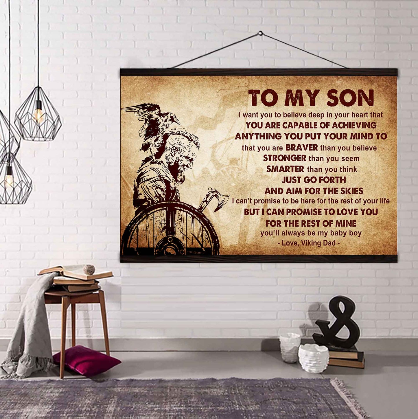 New Version Warrior Poster Canvas Just Go Forth And Aim For The Skies From Dad To Son Gift For Your Son