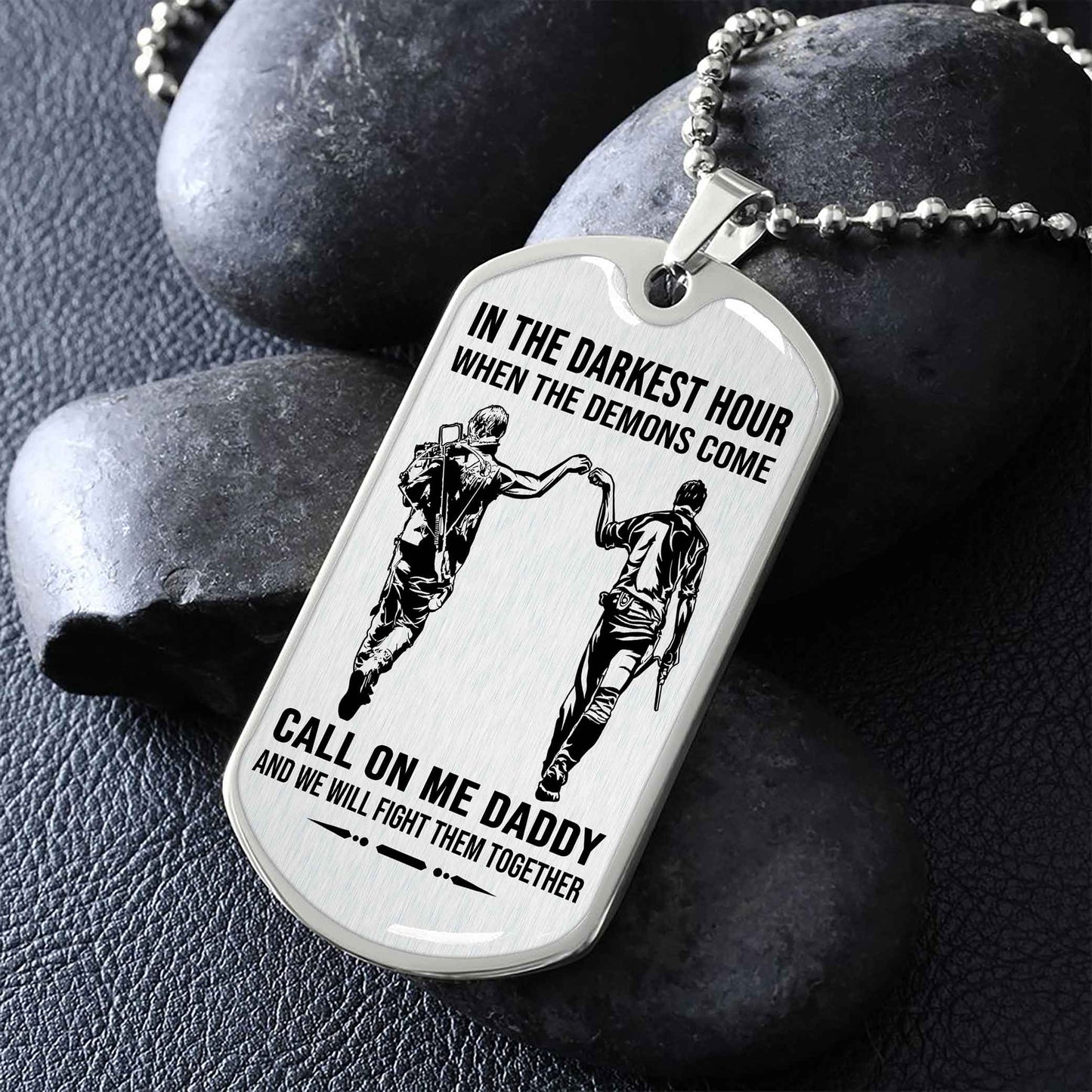 DRB PC Military Chain Silver Plated 18K Gold Plated Call On Me Daddy Gift For Your Dad