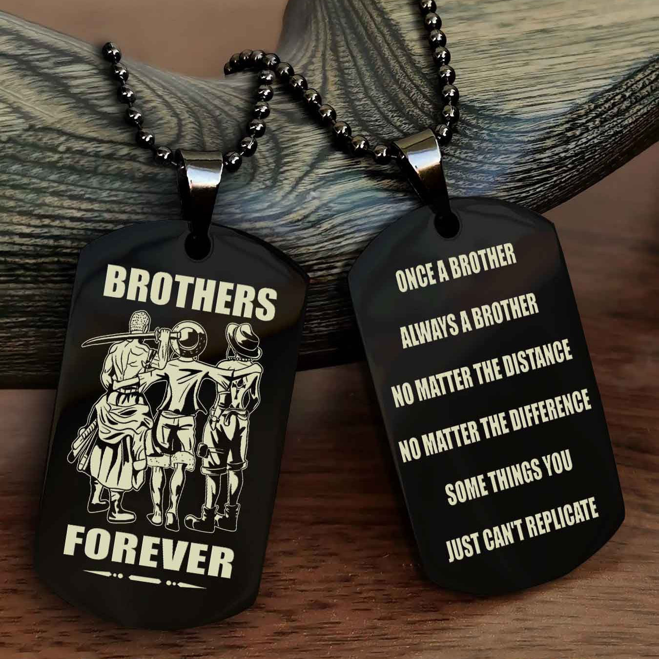 DRB Customizable engraved dog tag double sided gift from brother - Brother Forever Once A Brother Always A Brother