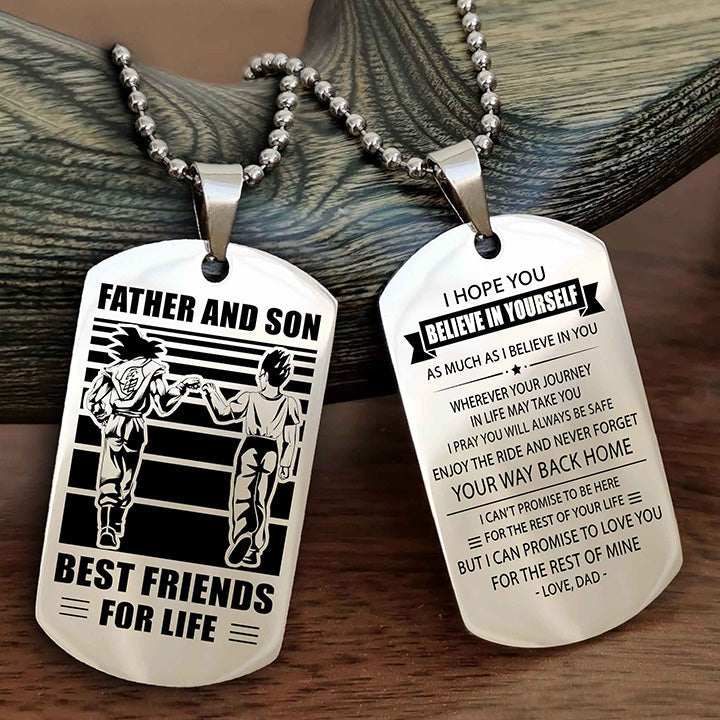 DRB Personalized Double Sided Dog Tag Silver To My Son I Love You - Enjoy The Ride And Never Forget Your Way Back Home From