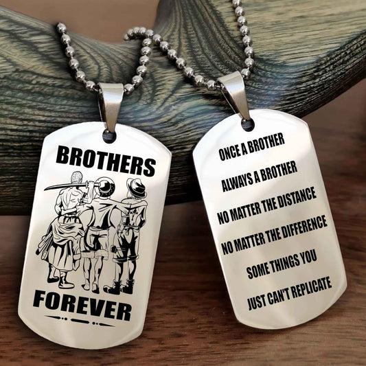 Cowboy Customizable engraved dog tag double sided gift from brother - Brother Forever Once A Brother Always A Brother