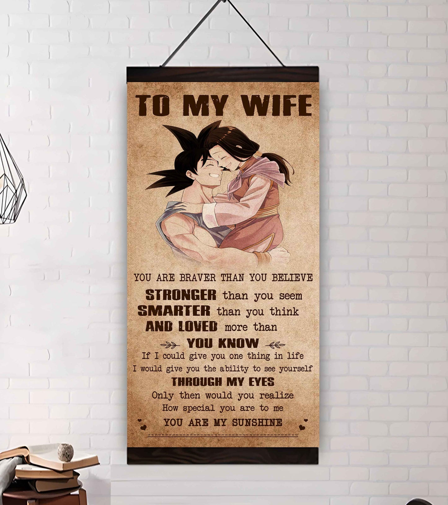 DRB VGT- Poster Canvas You Are Braver Than You Believe - You Are My Sunshine Gift For Your Wife