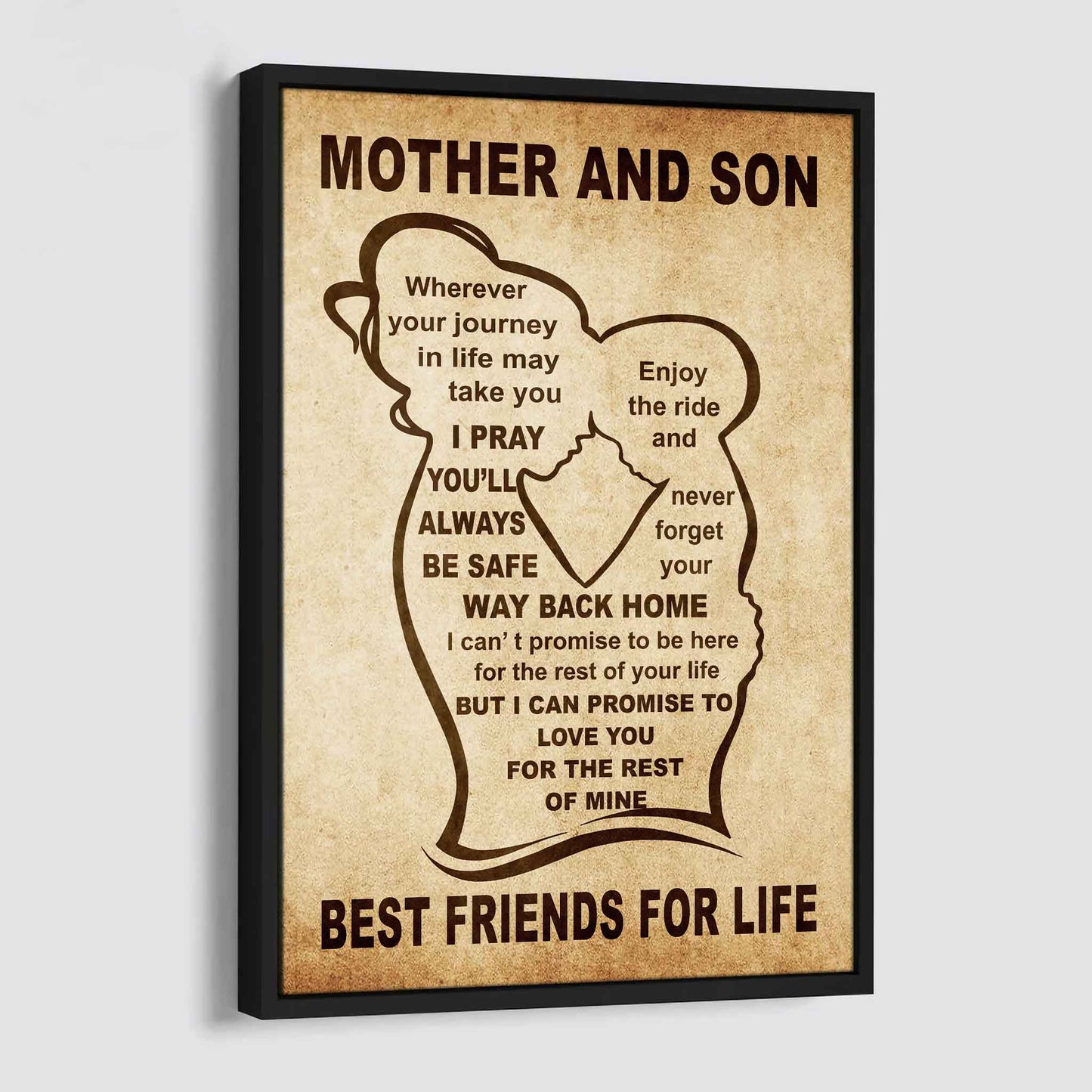 Personalized Family Poster Canvas Mother And Son Best Friend For Life Gift From Mom Gift For Your Son With Motivational Message
