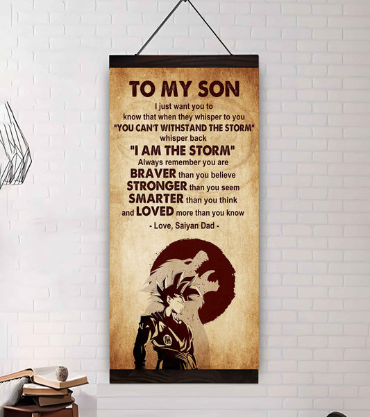 Warrior To My Son Whisper Back I'm The Storm Poster Canvas Motivation Canvas Gift For Your Son
