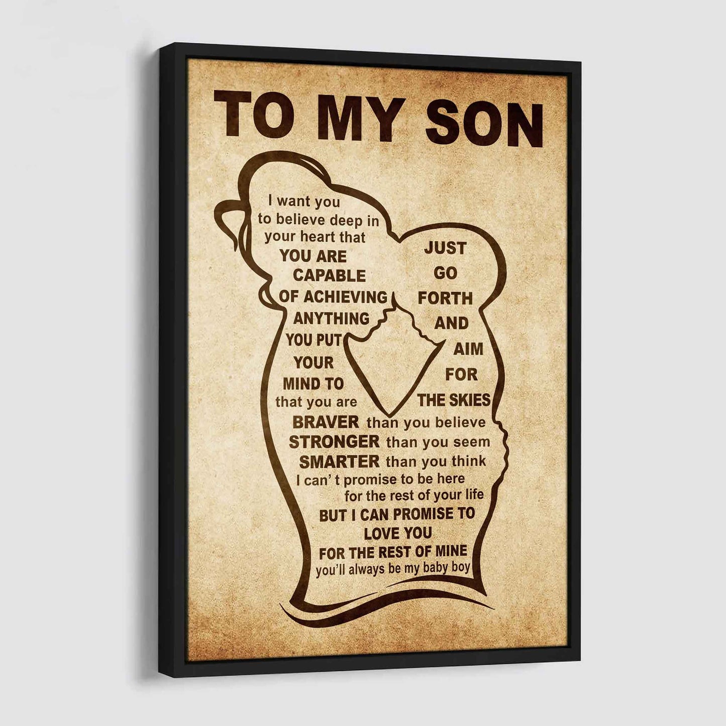 Personalized Family Poster Canvas Mom To My Son Gift From Mom Gift For Your Son With Motivational Message