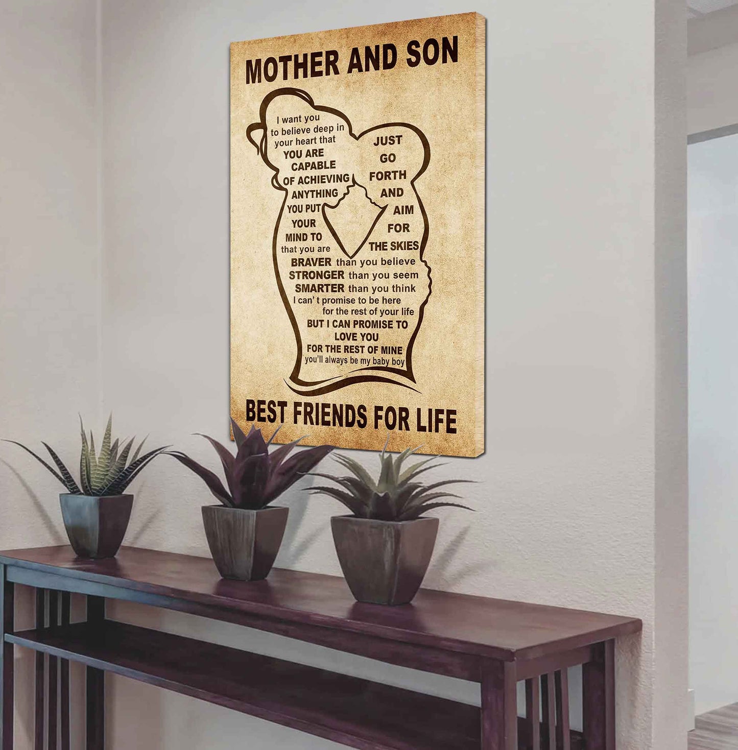 Personalized Family Poster Canvas Mother And Son Best Friend For Life Gift From Mom Gift For Your Son With Motivational Message