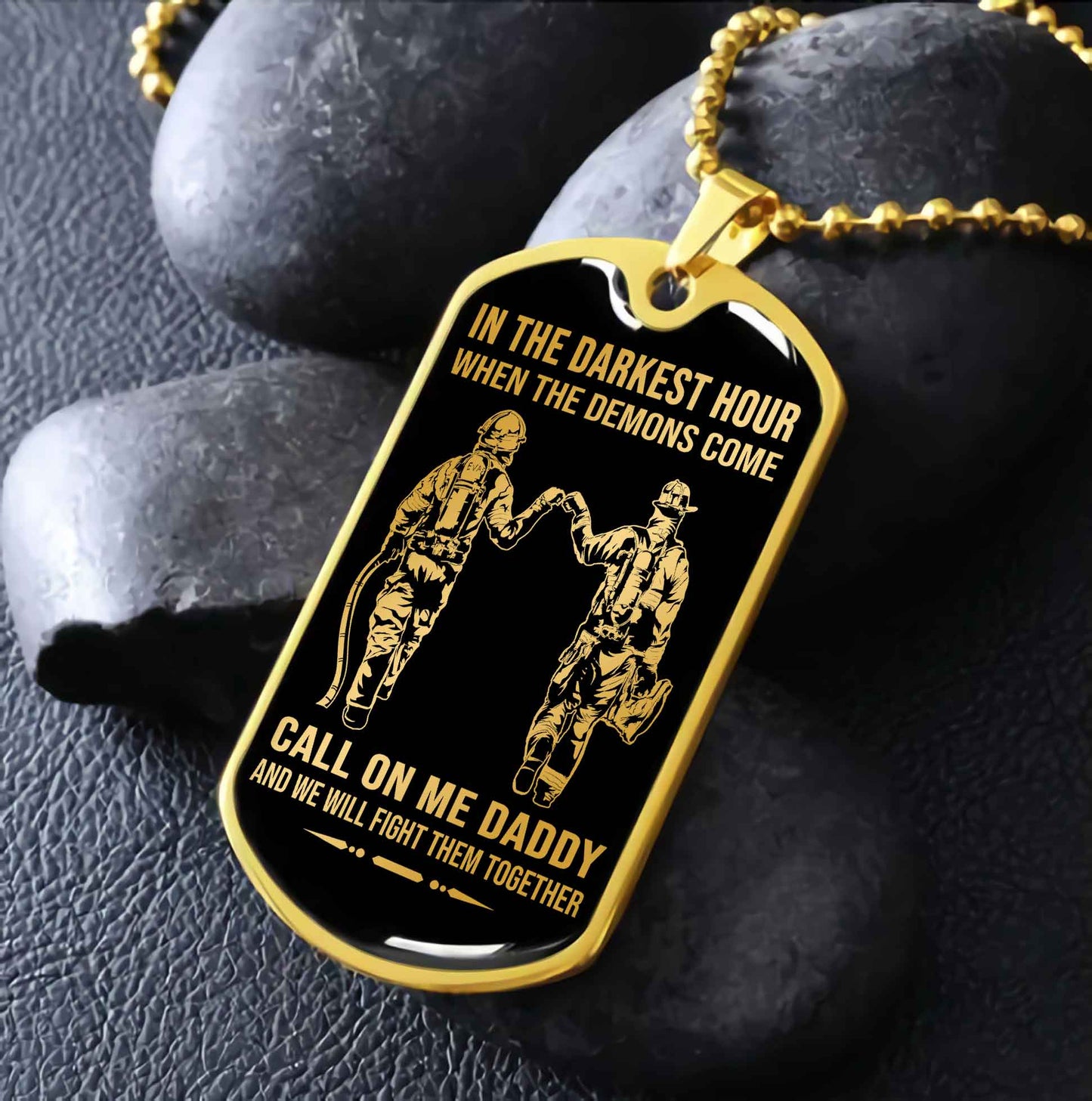 DRB PC Military Chain Silver Plated 18K Gold Plated Call On Me Daddy Gift For Your Dad