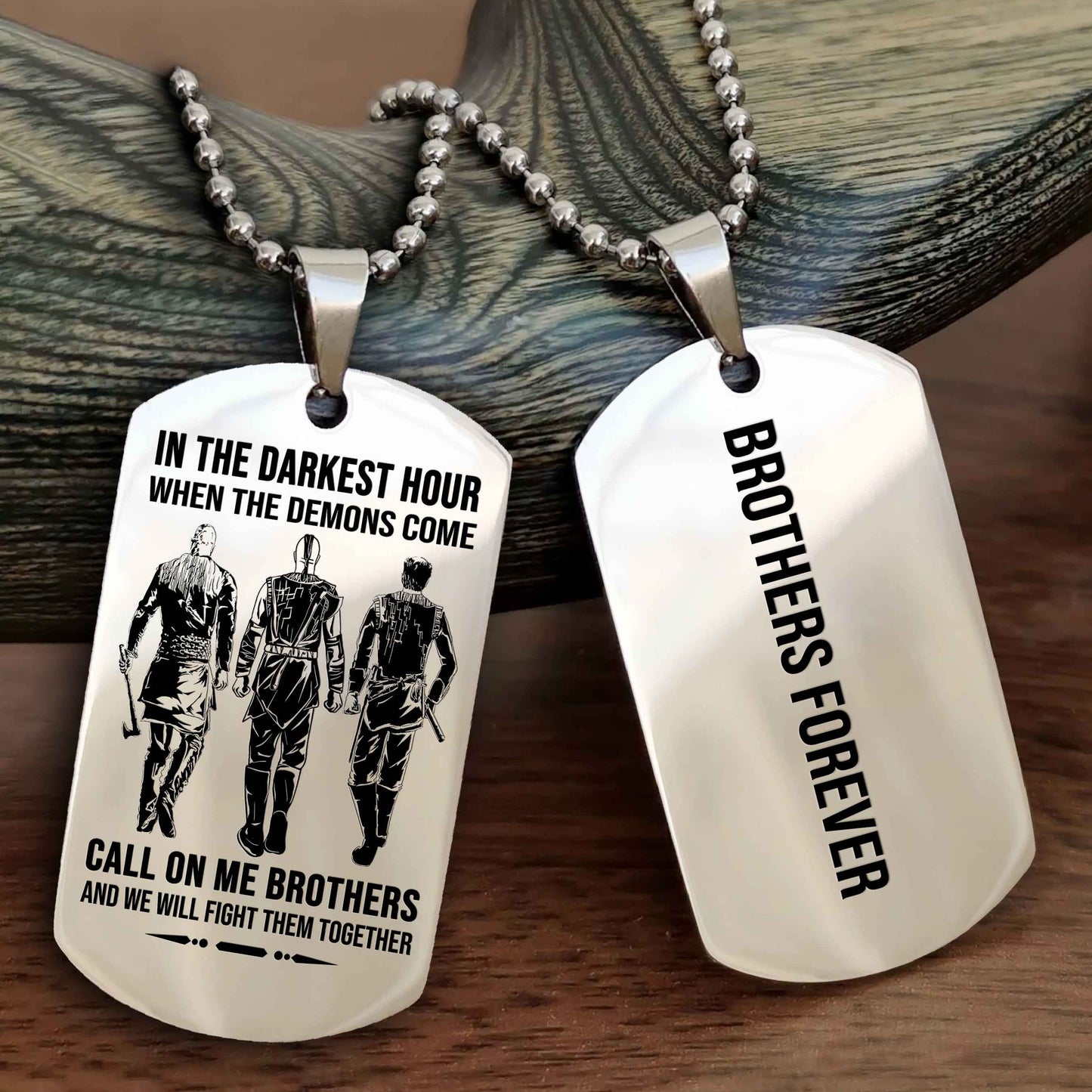 DRB Customizable engraved black dog tag double sided gift from brother, brother forevers NAG