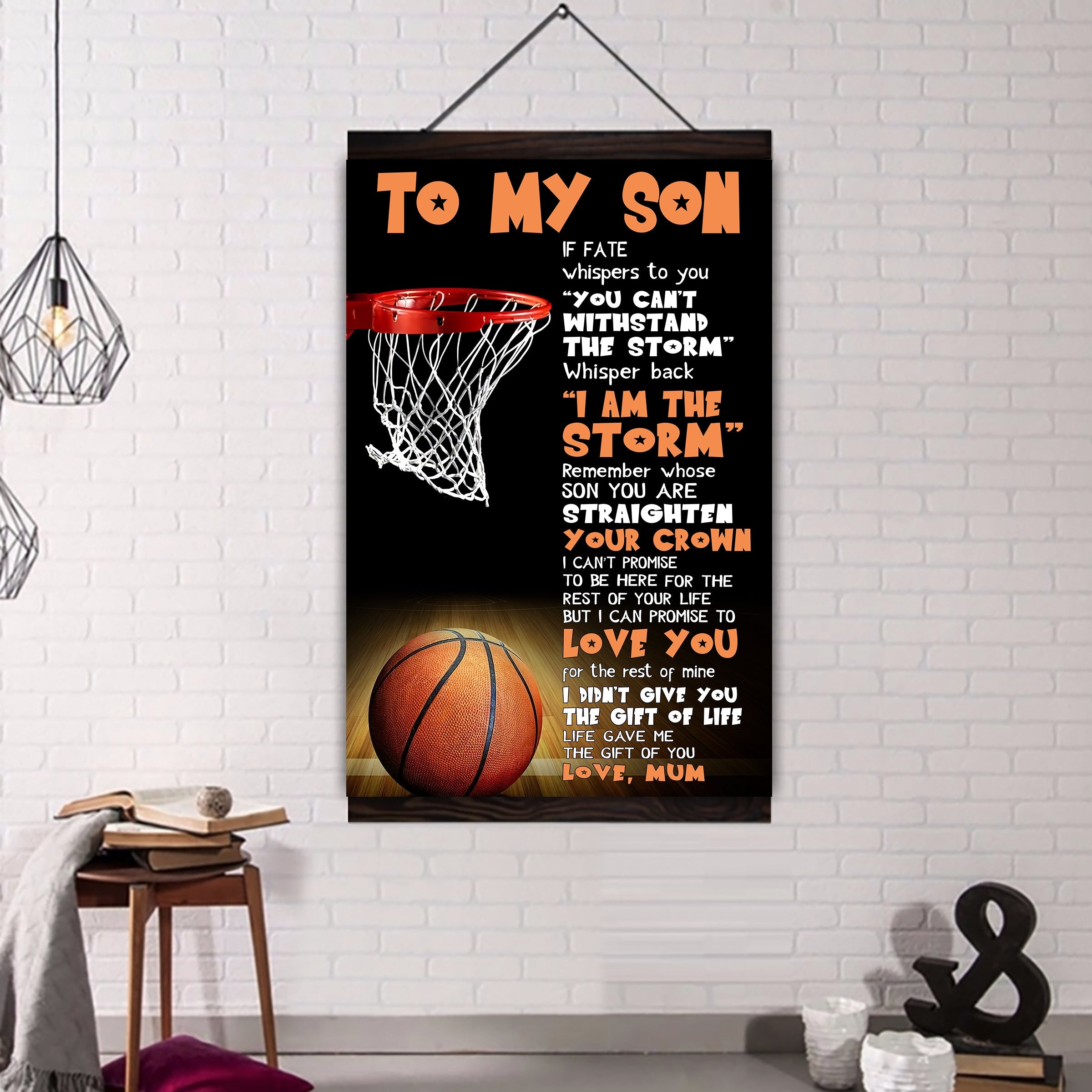 Basketball canvas If Fate Whisper To You - I am The Storm - Love Mum