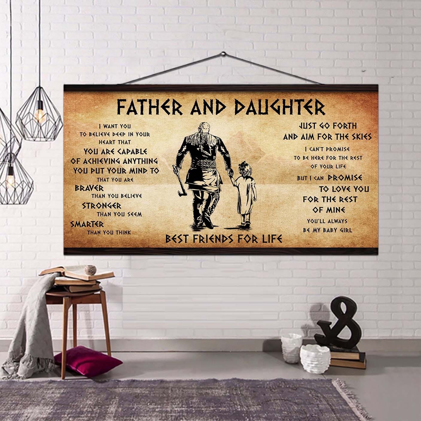 Vikings Father And Daughter Best Friends For Life - That You Are Braver Than You Believe Poster Canvas Gift For Daughter From Father