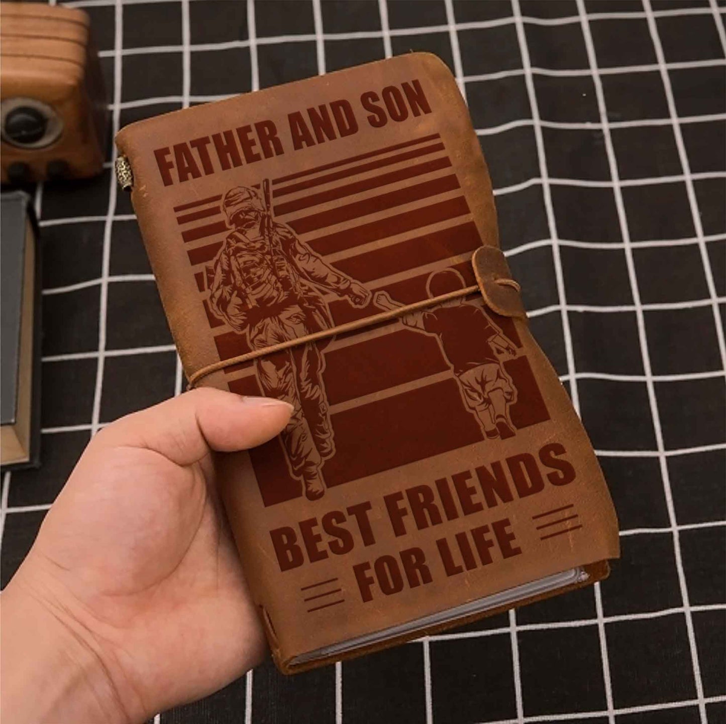 Family Customizable vintage journal notebook, Father And Son Best Friend For Life Vintagegift For Father Day