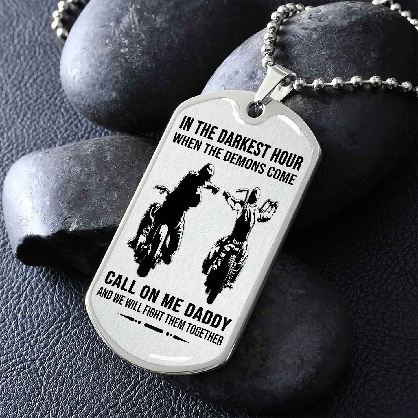 DRB PC Military Chain Silver Plated 18K Gold Plated Call On Me Daddy Gift For Your Dad