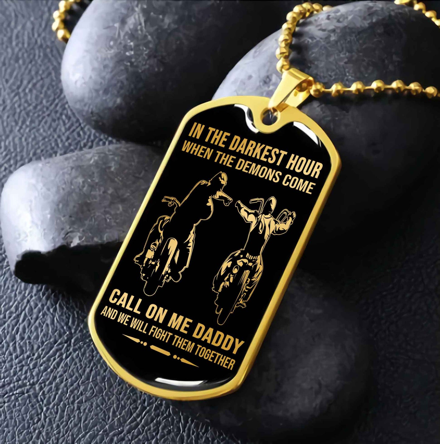 DRB PC Military Chain Silver Plated 18K Gold Plated Call On Me Daddy Gift For Your Dad