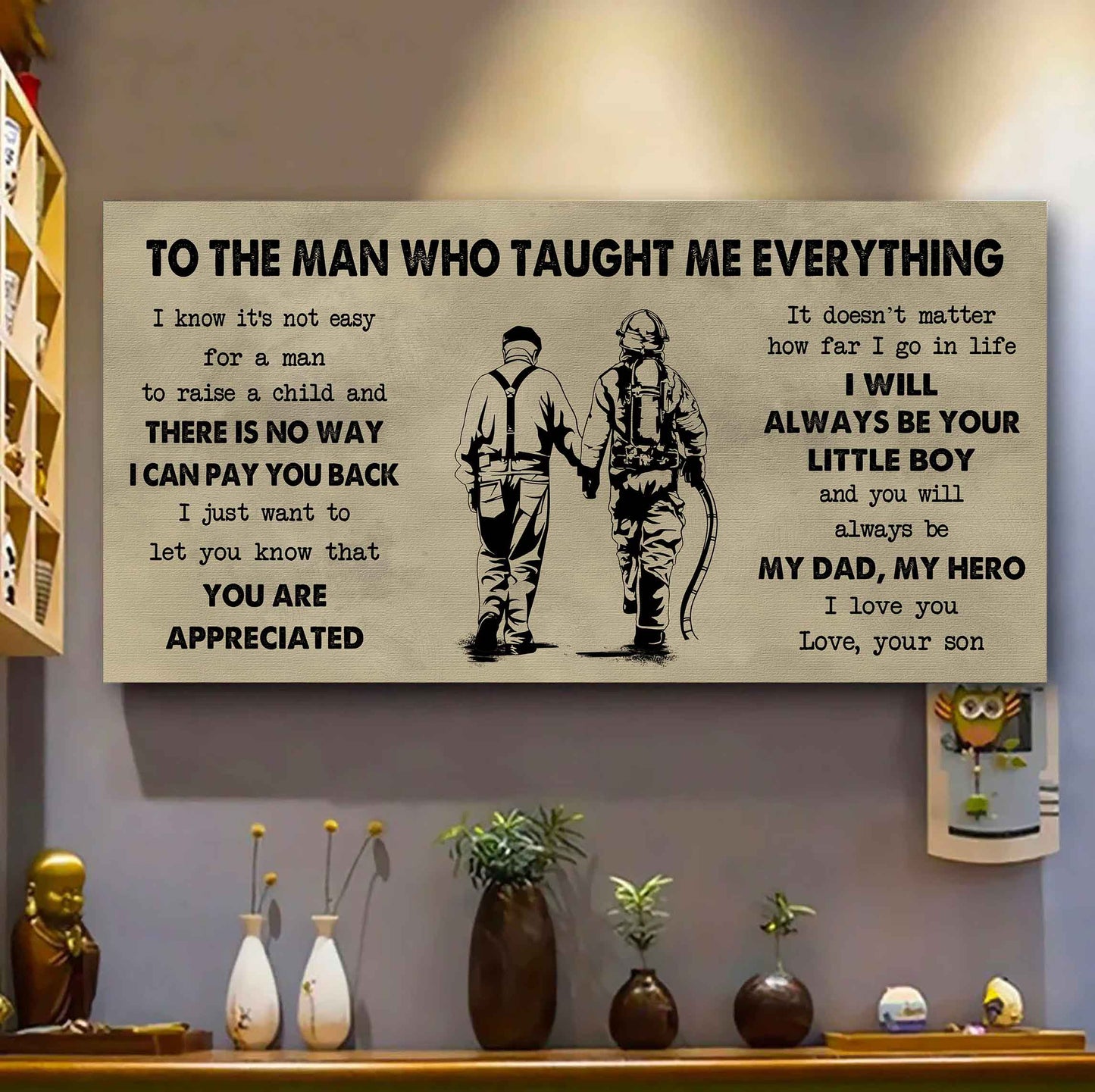 DRB Poster Horizontal Canvas To My DRB Dad I Know It's Not Easy To Raise A Child I Will Always Be Your Little Boy Gift From Son To Dad