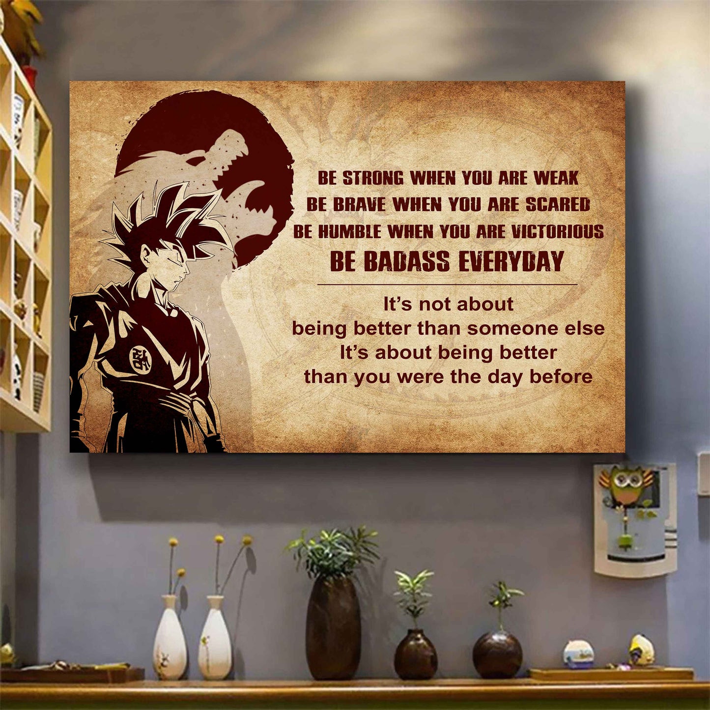 New Version Warrior Poster Canvas Be Strong When You Are Weak Be Badass Everyday-Motivational Quotes