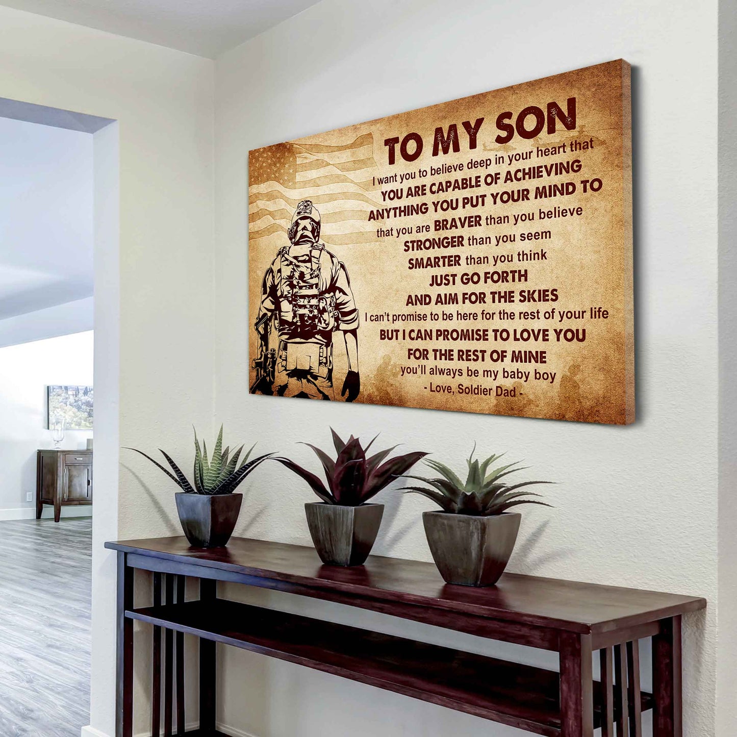 New Version Warrior Poster Canvas Just Go Forth And Aim For The Skies From Dad To Son Gift For Your Son