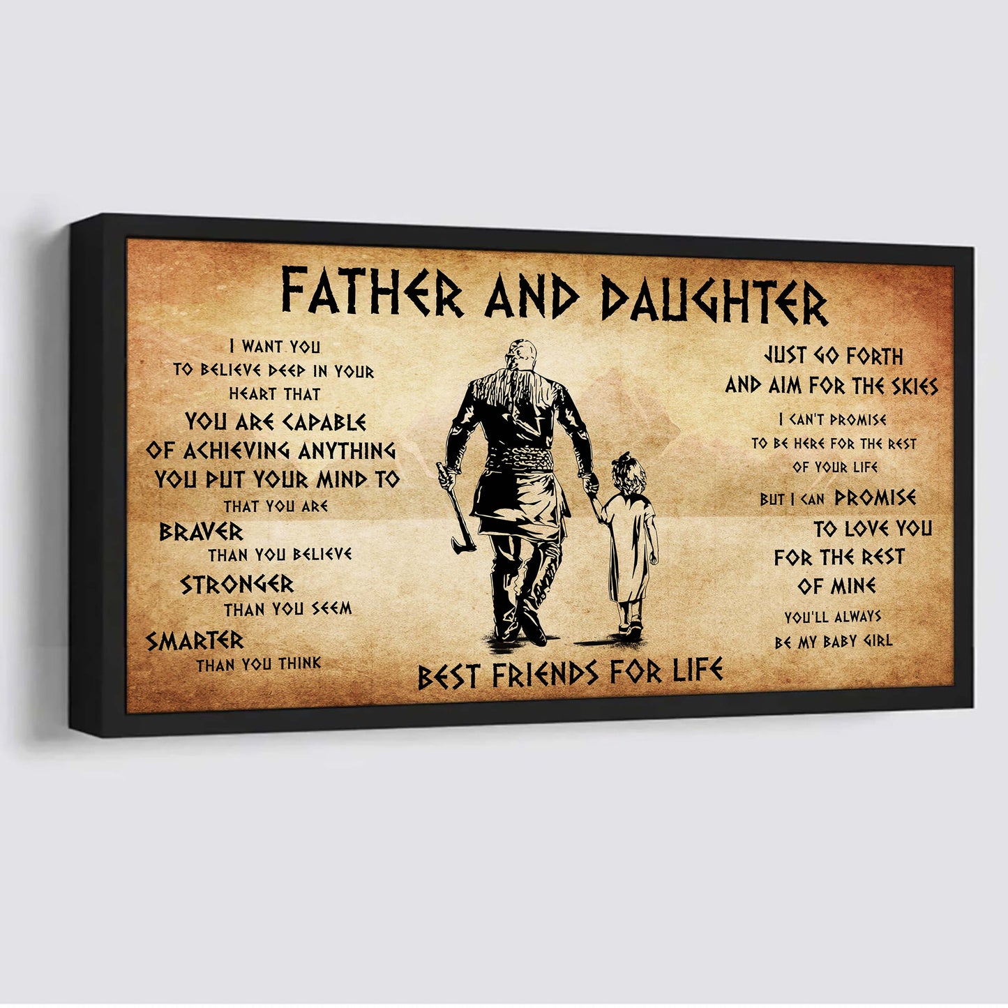 Vikings Father And Daughter Best Friends For Life - That You Are Braver Than You Believe Poster Canvas Gift For Daughter From Father
